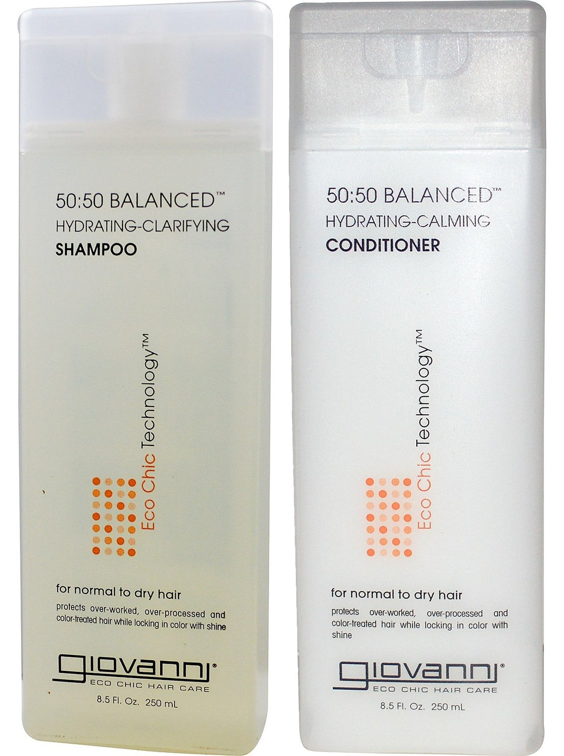 Giovanni All Natural 50-50 Balanced Hydrating Clarifying Shampoo and Conditioner Bundle for Men and Women With Aloe, Thyme and Rosemary (Sulfate and Paraben Free) 8.5 fl. oz. each