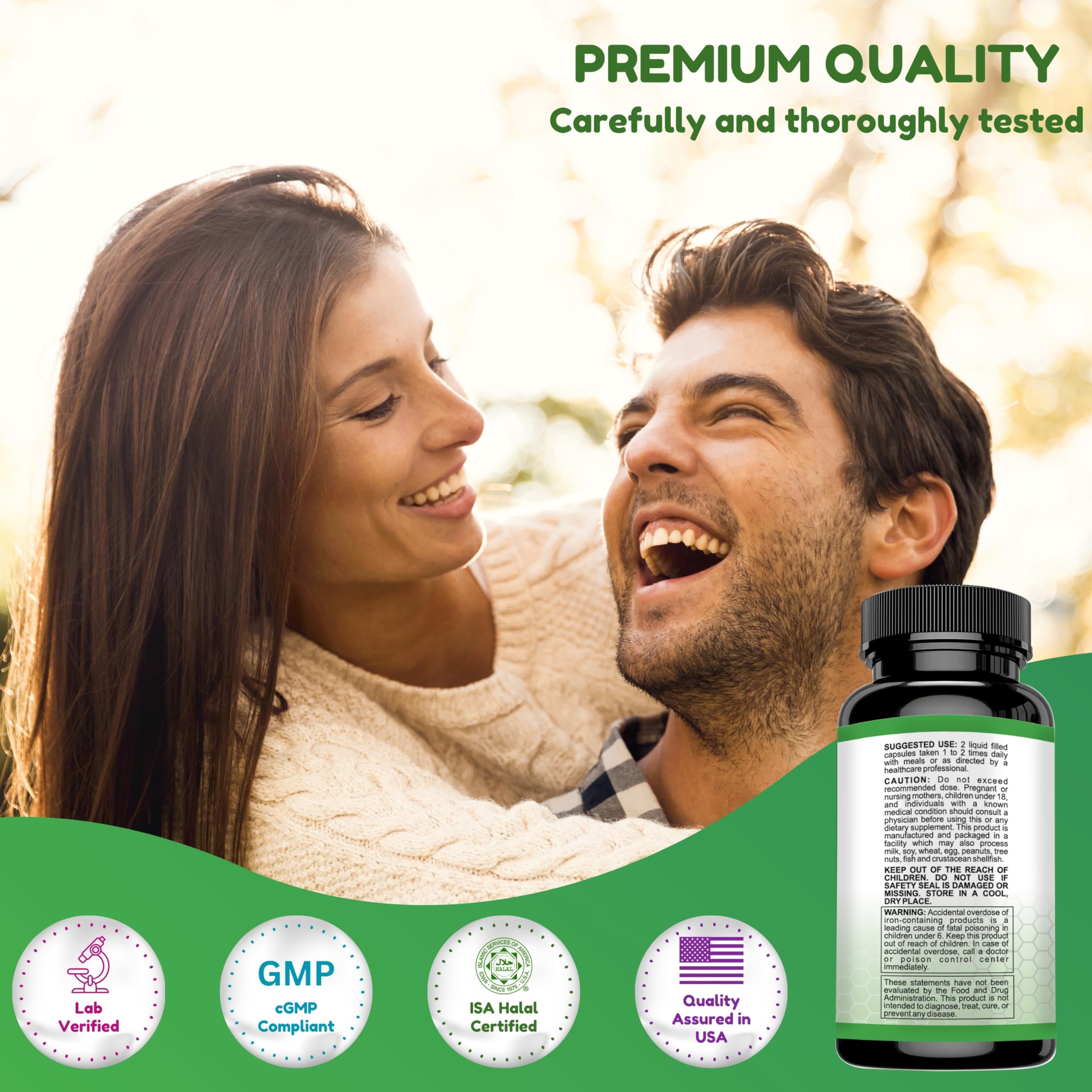 SHIFAA NUTRITION Halal Multivitamins for Women, Men & Adults, 30 Servings | Iron, Vitamin A, B6, B12, Biotin, Niacin, C, D3, E, Zinc, Calcium, Folic Acid, CoQ10 | Halal Vitamins