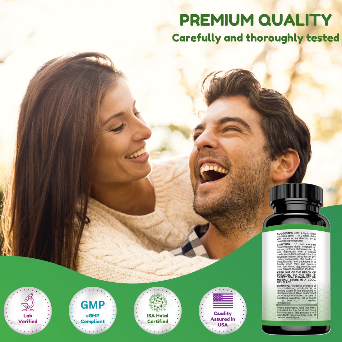 SHIFAA NUTRITION Halal Multivitamins for Women, Men & Adults, 30 Servings | Iron, Vitamin A, B6, B12, Biotin, Niacin, C, D3, E, Zinc, Calcium, Folic Acid, CoQ10 | Halal Vitamins