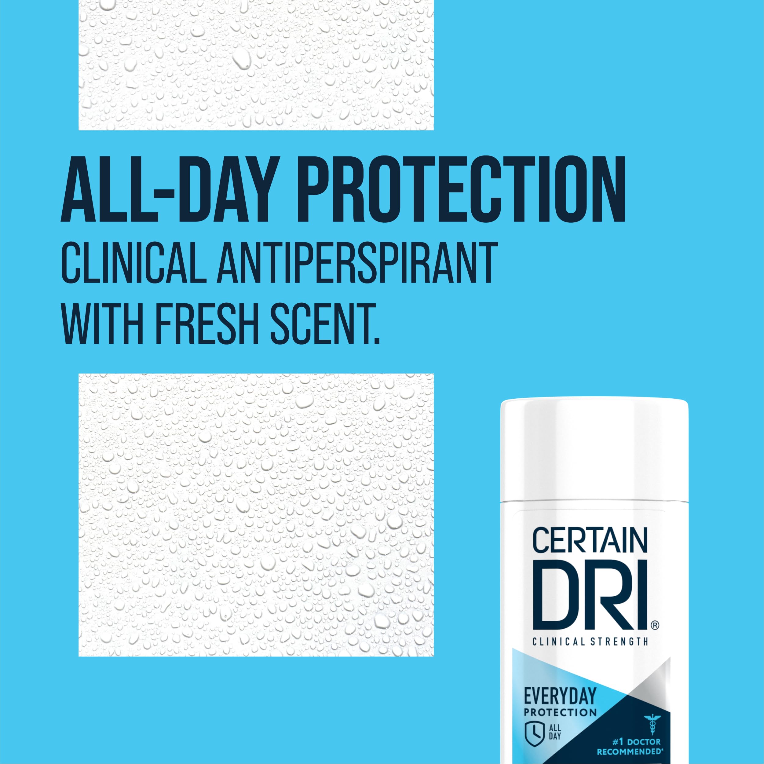 Certain Dri Antiperspirant Deodorant | Everyday Strength Clinical | All Day Protection Against Odor and Sweating | Solid | 2.6 oz | 3 Pack