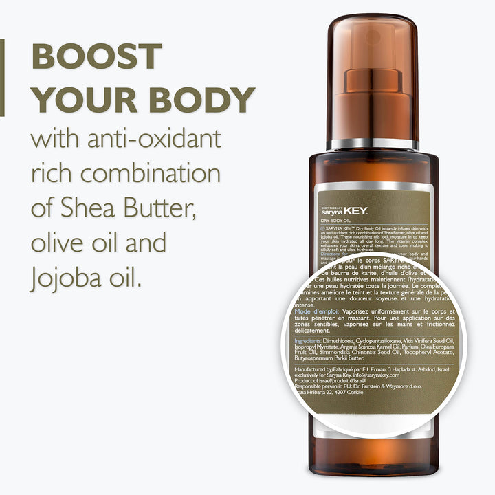 Saryna Key Body Oil for Dry Skin and Normal Skin - With Pure African Shea Butter, Olive Oil, Jojoba Oil - Oil for Women - Moisturizing Natural Shea Cream - Moisture Body Oil