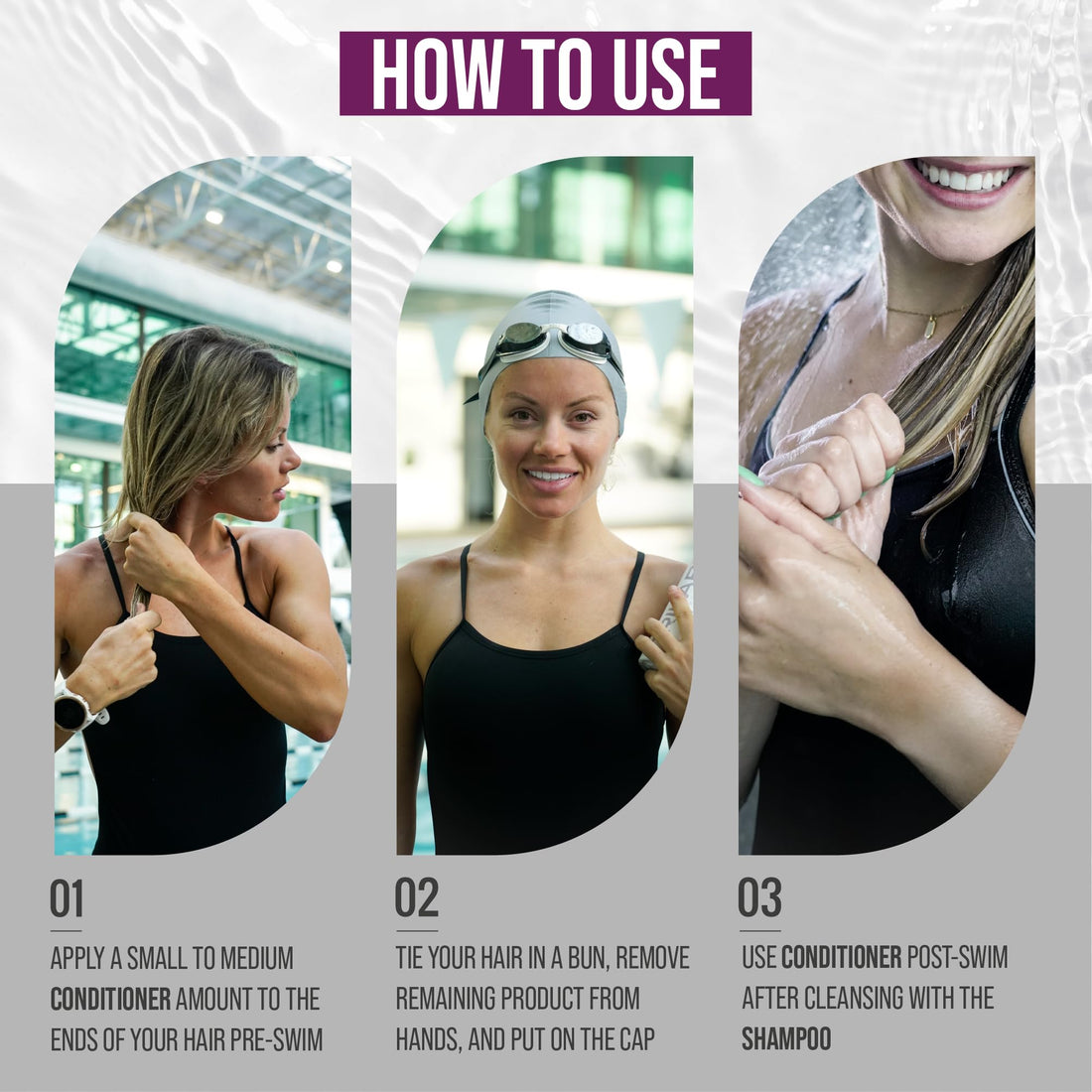 TRIHARD Swim Shampoo and Conditioner Combo | Chlorine Removal for Swimmers, Kids, and Adults - Pre Swim Hair Protection and Post Swim Hair Repair - Safe for Colored Hair