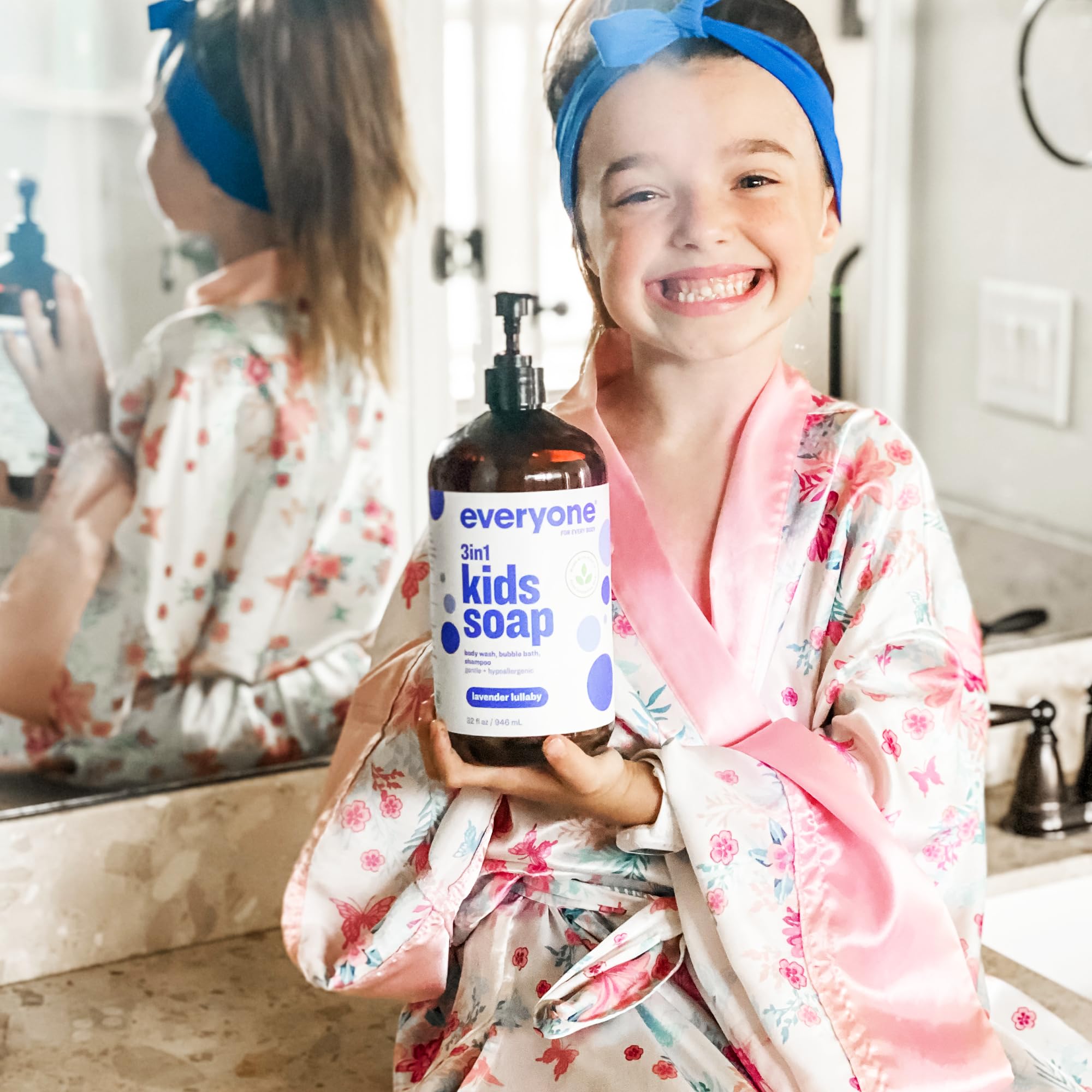 Everyone 3-in-1 Soap for Every Kid Safe, Gentle and Natural Shampoo, Body Wash, and Bubble Bath, Lavender Lullaby, 2 Count