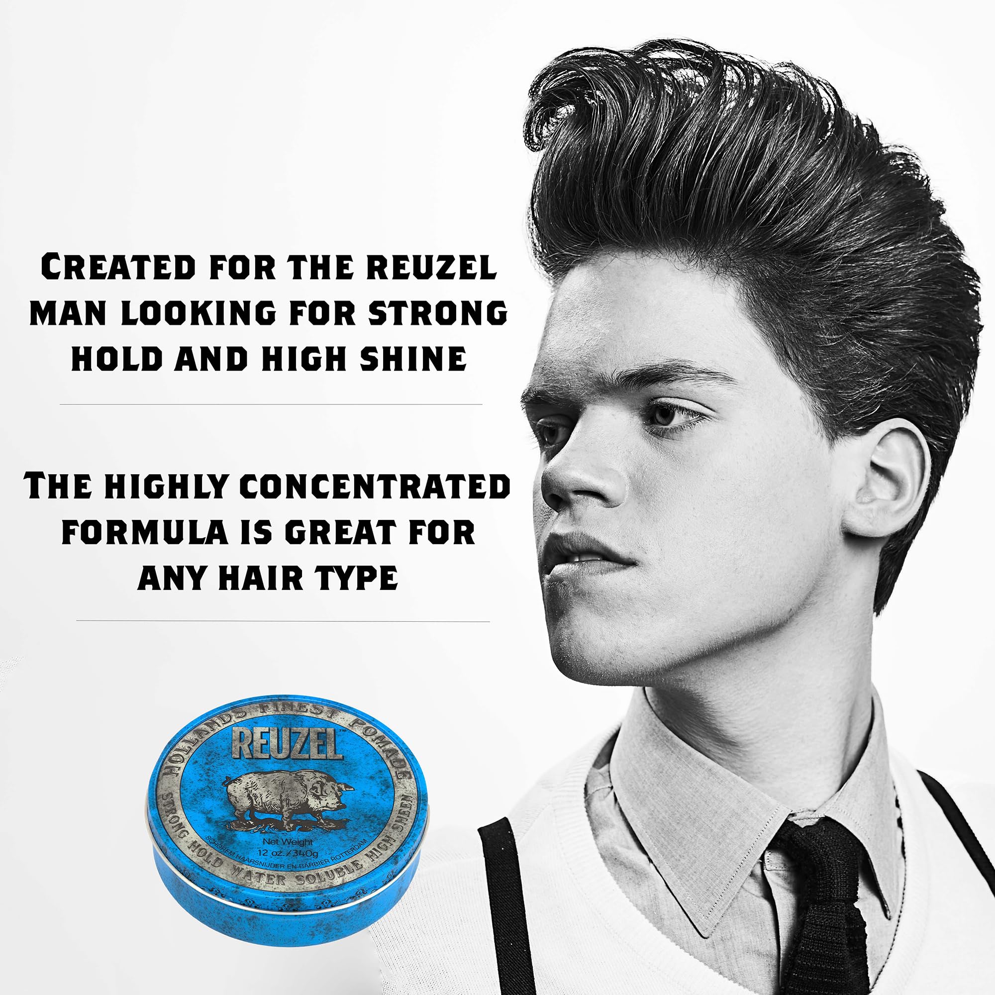 REUZEL Blue Hair Pomade Hog,12 oz
