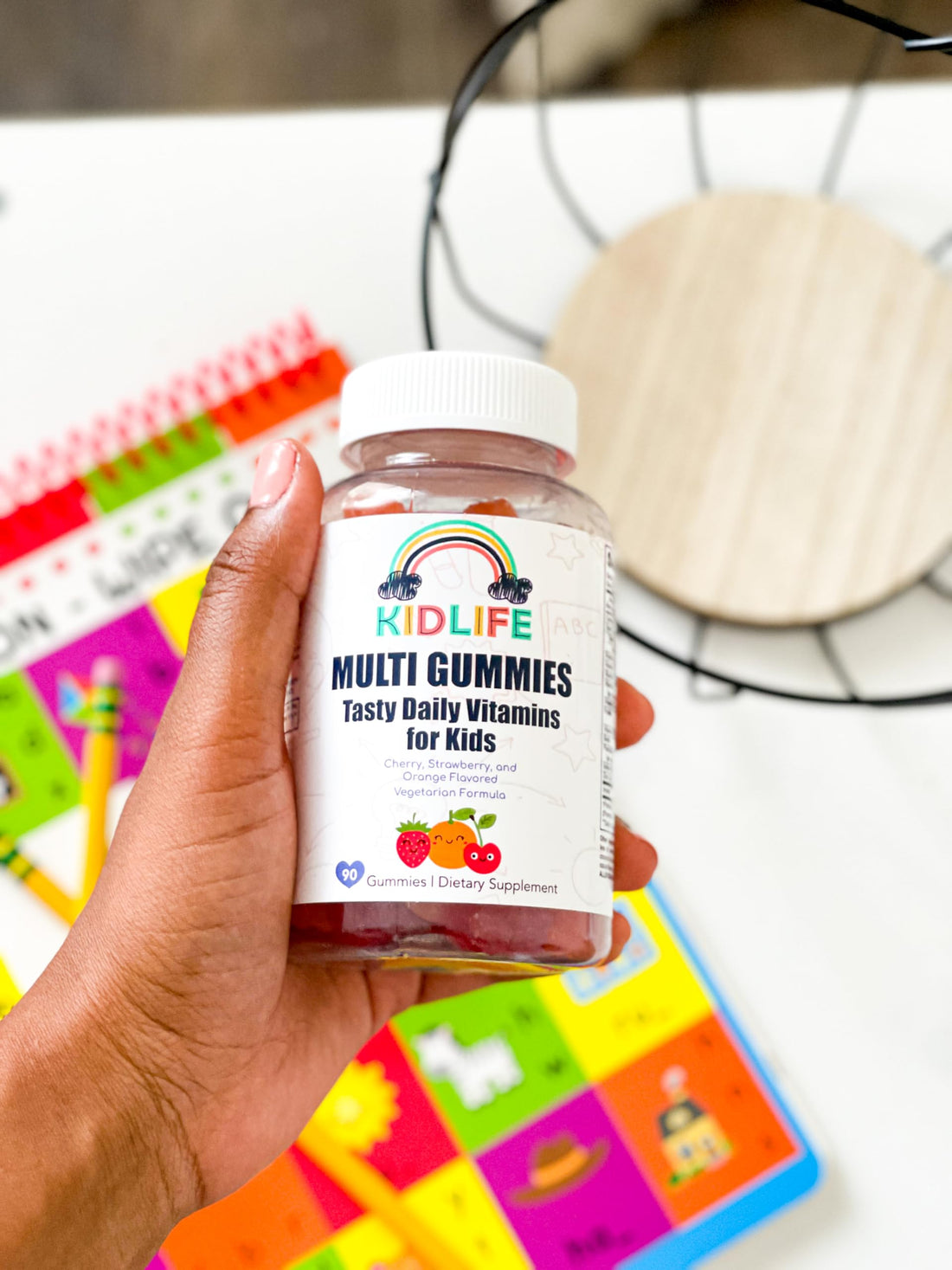 KJ3 Essentials KIDLIFE Daily Gummies- Vitamins for Kids 90 Count Vegan. Immune Support. Soft and Tasty