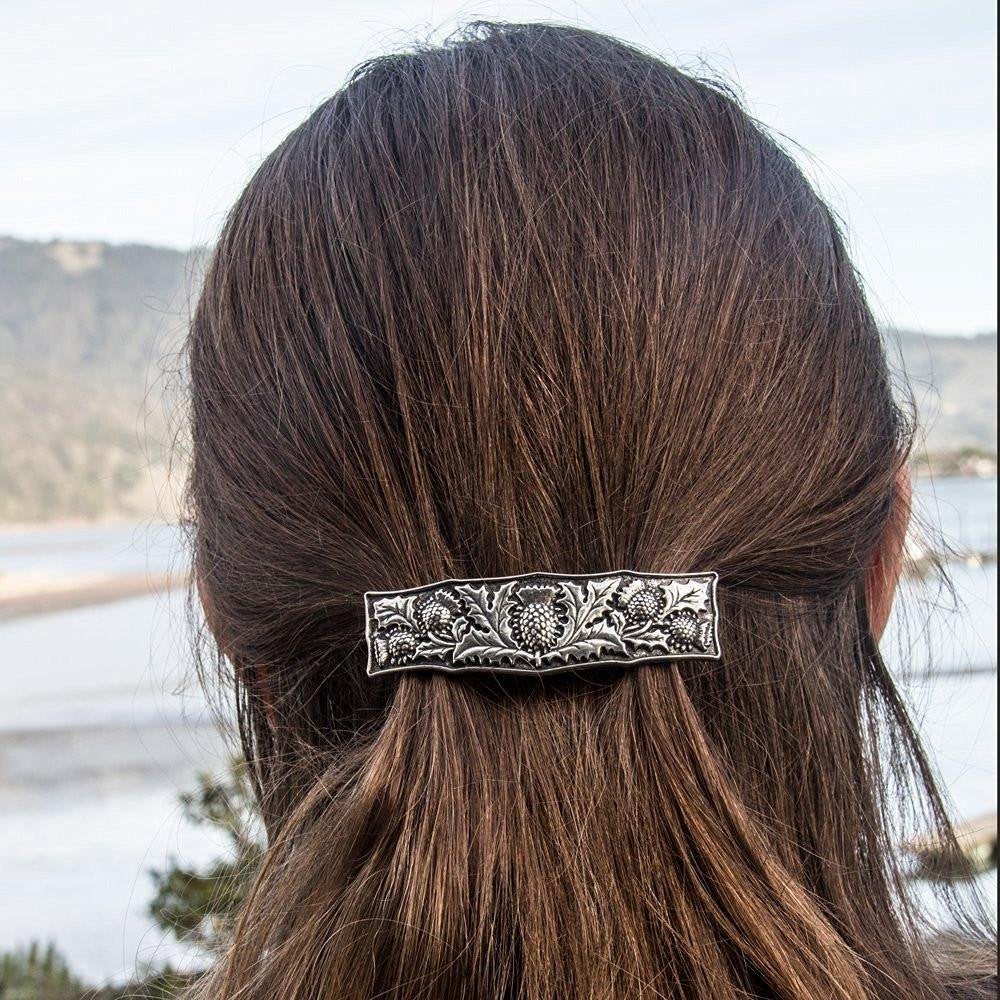 Hair Clip | Barrette | Thistle | Handmade in the USA by Oberon Design