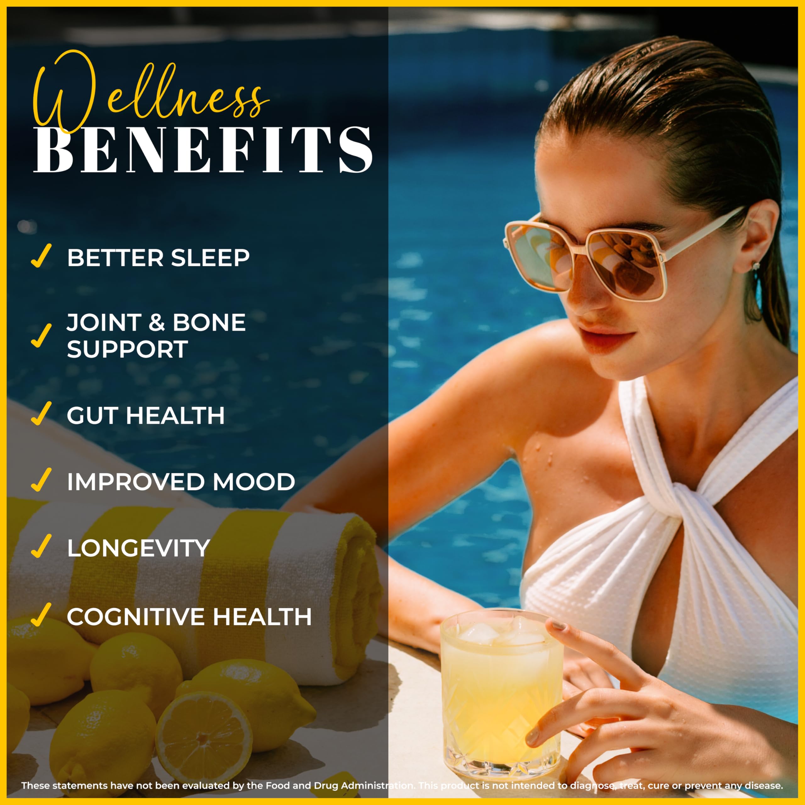 LEMON & CO. Lemon Collagen Elixir - 5g Wild Caught Marine Collagen with Vitamin C & Organic Lemons - Non-GMO, Sugar-Free, Preservative-Free Collagen Water for Nails, Hair & Skin - 14 Packets