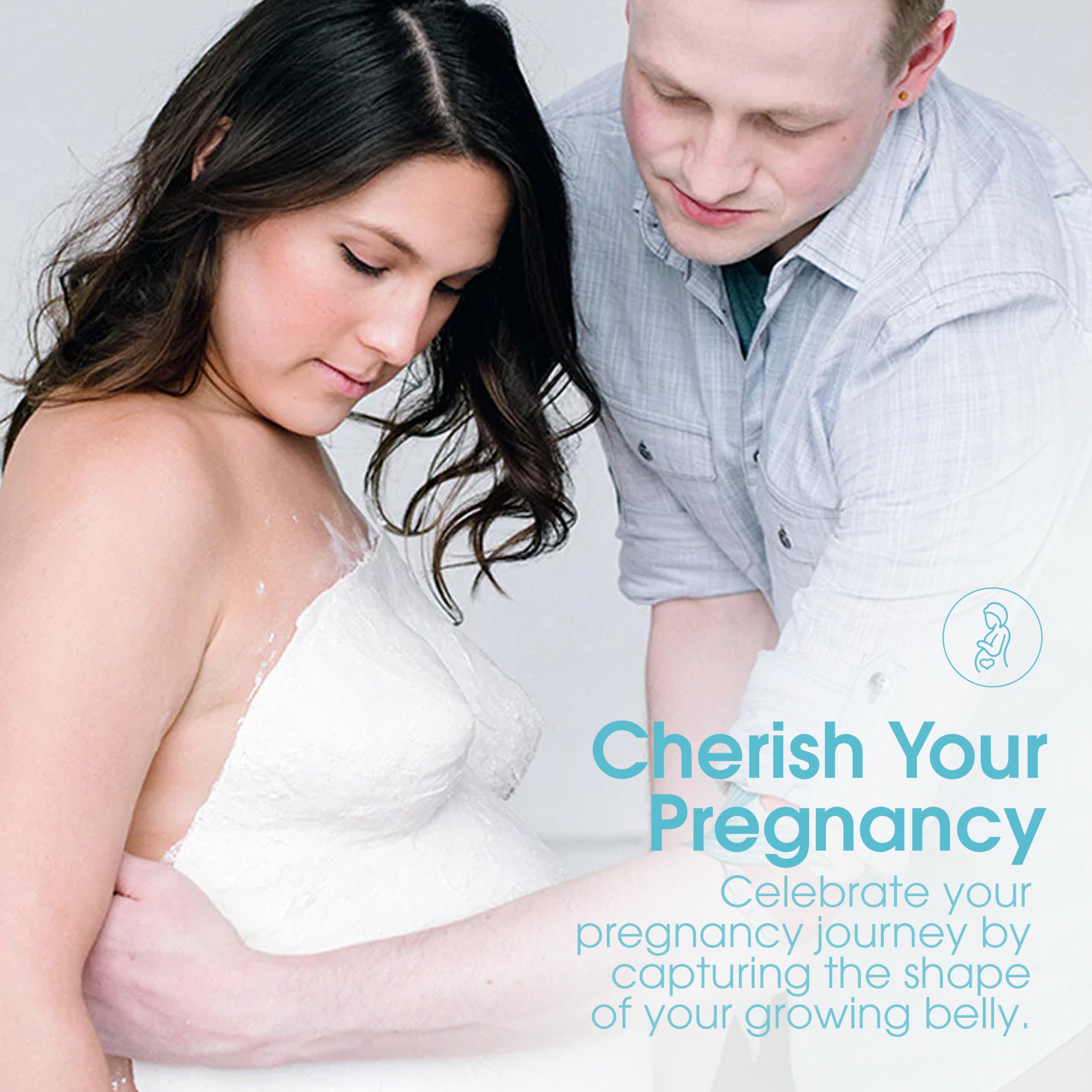 Pearhead Belly Casting Kit, Pregnancy Keepsake Making Kit, Easy DIY Plaster Cast Baby Bump Keepsake, Baby Gift For Expecting Moms and Ideal Nursery Decor, White