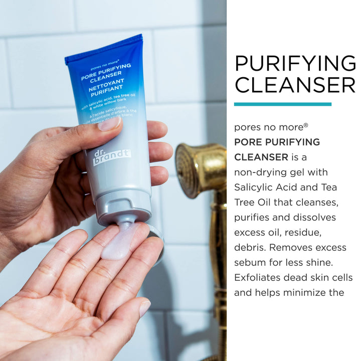 Dr. Brandt Pores No More, Pore Purifying Cleanser - Non-Drying Gel - Helps to Minimize the Appearance of Pores & Dissolves Impurities - 3.5 fl oz