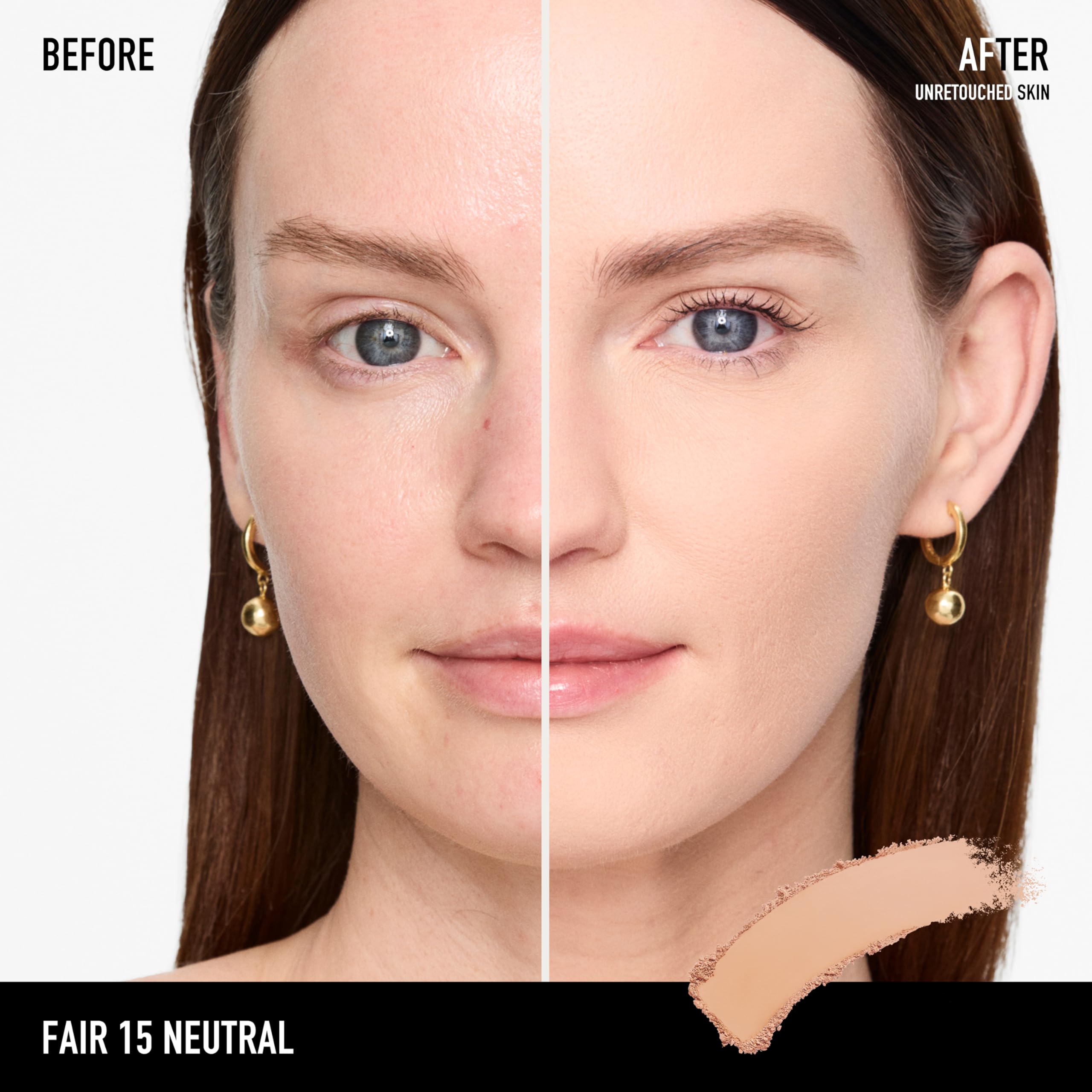 bareMinerals Barepro 24HR Skin-Perfecting Powder Foundation, Matte Pressed Powder Foundation Full Coverage with Plant-Based Squalene, Oil Control, Vegan - Fair 15 Neutral