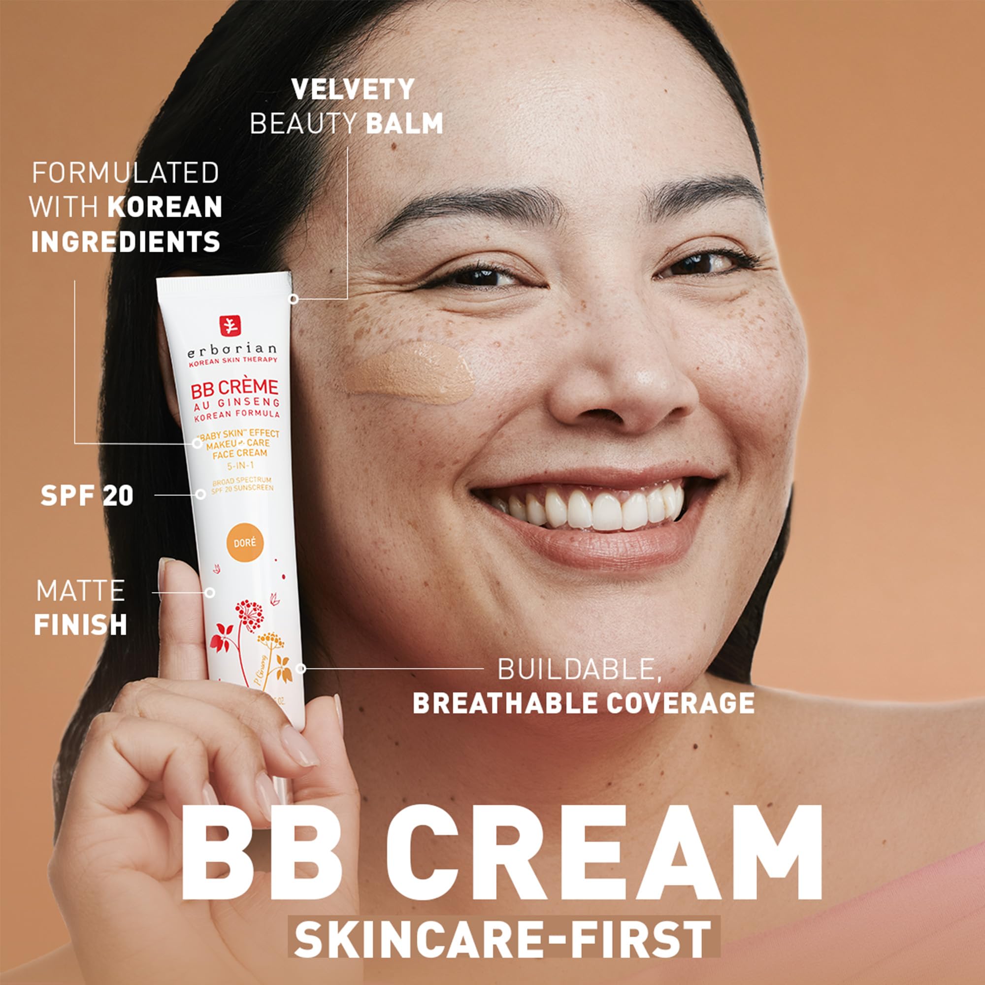 Erborian BB Cream with Ginseng, Fair (Clair) - Lightweight Buildable Coverage with SPF 20 & Ultra-Soft Matte Finish Minimizes Pores & Imperfections - Korean Face Skincare - 0.5 Oz