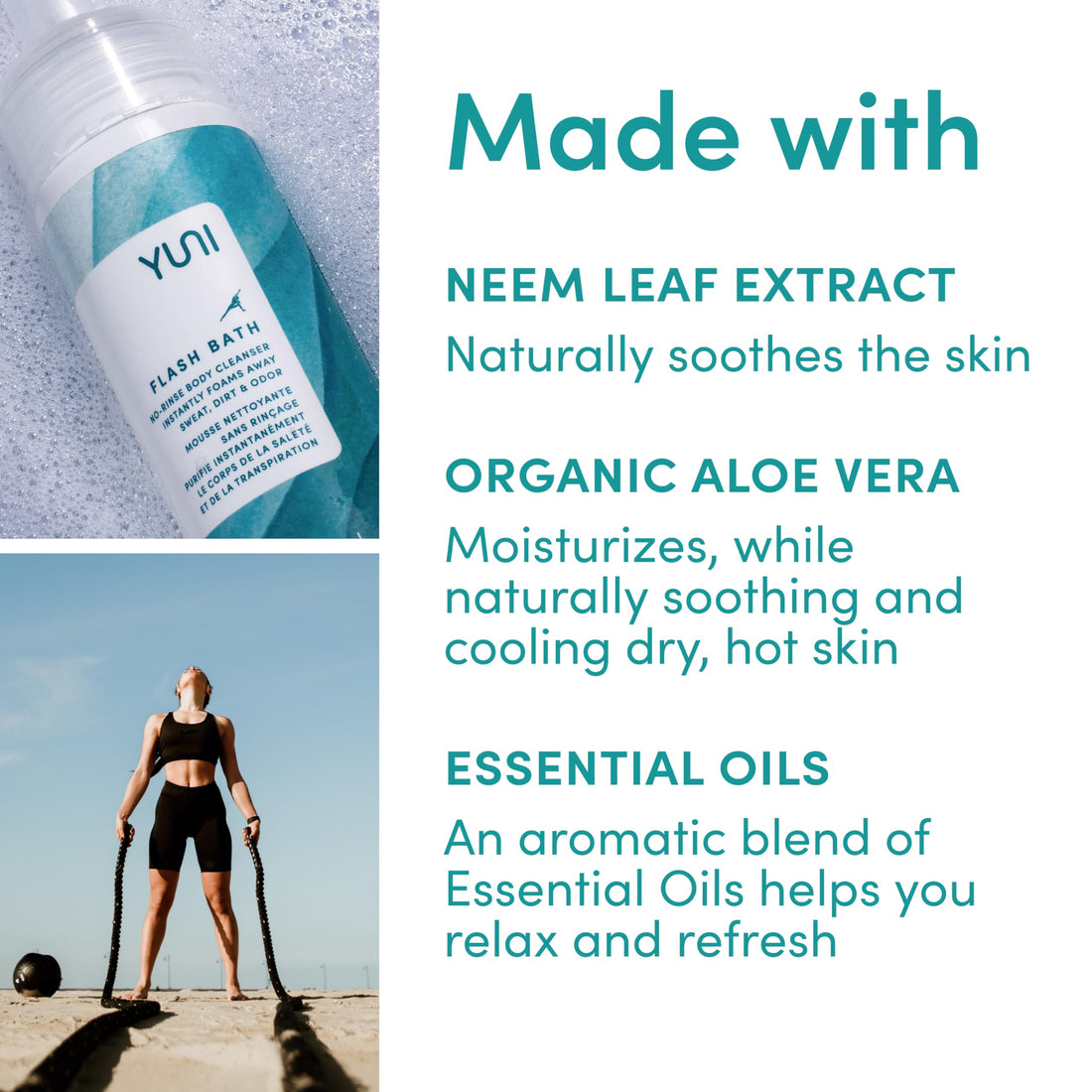 Yuni - Flash Bath No Rinse Body Cleansing Foam 5 Fl. Oz.