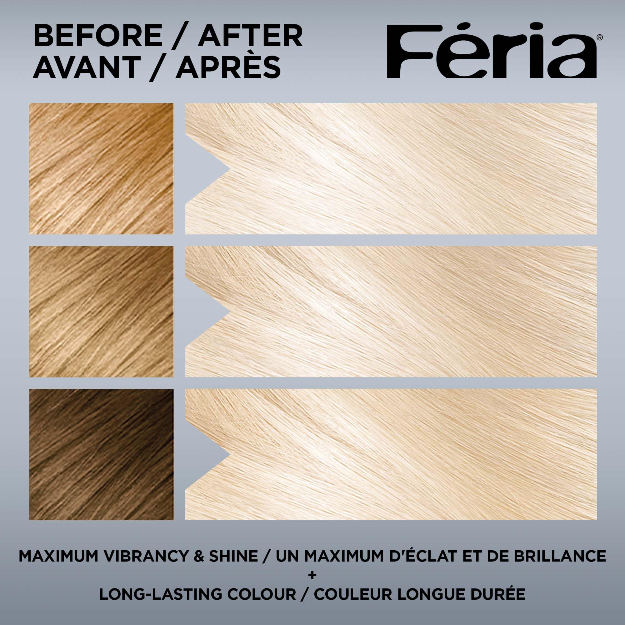 L'Oreal Paris Feria Multi-Faceted Shimmering Permanent Hair Color, Extreme Platinum, Pack of 1, Hair Dye