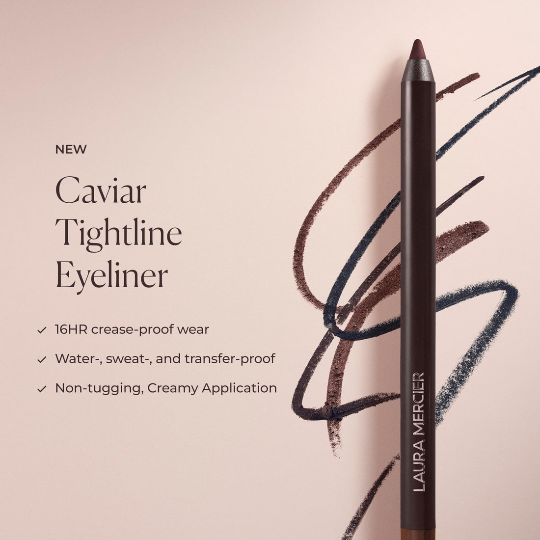 Laura Mercier Caviar Tightline Eyeliner: Long Lasting Color, Crease-proof, Waterproof, Gel-like Hydrating Formula, Perfect for Tightline, Lash Line + Waterline, Tuxedo