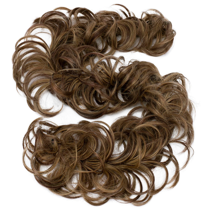 Prettyshop Hairpiece Reddish Brown Blonde Mix #33H27 Hw32: Prettyshop Xxxl Hairpiece Hair Wrap Scrunchie Scrunchy Updos, Voluminous, Curly Messy Bun, Reddish Brown Blonde Mix #33H27 Hw32