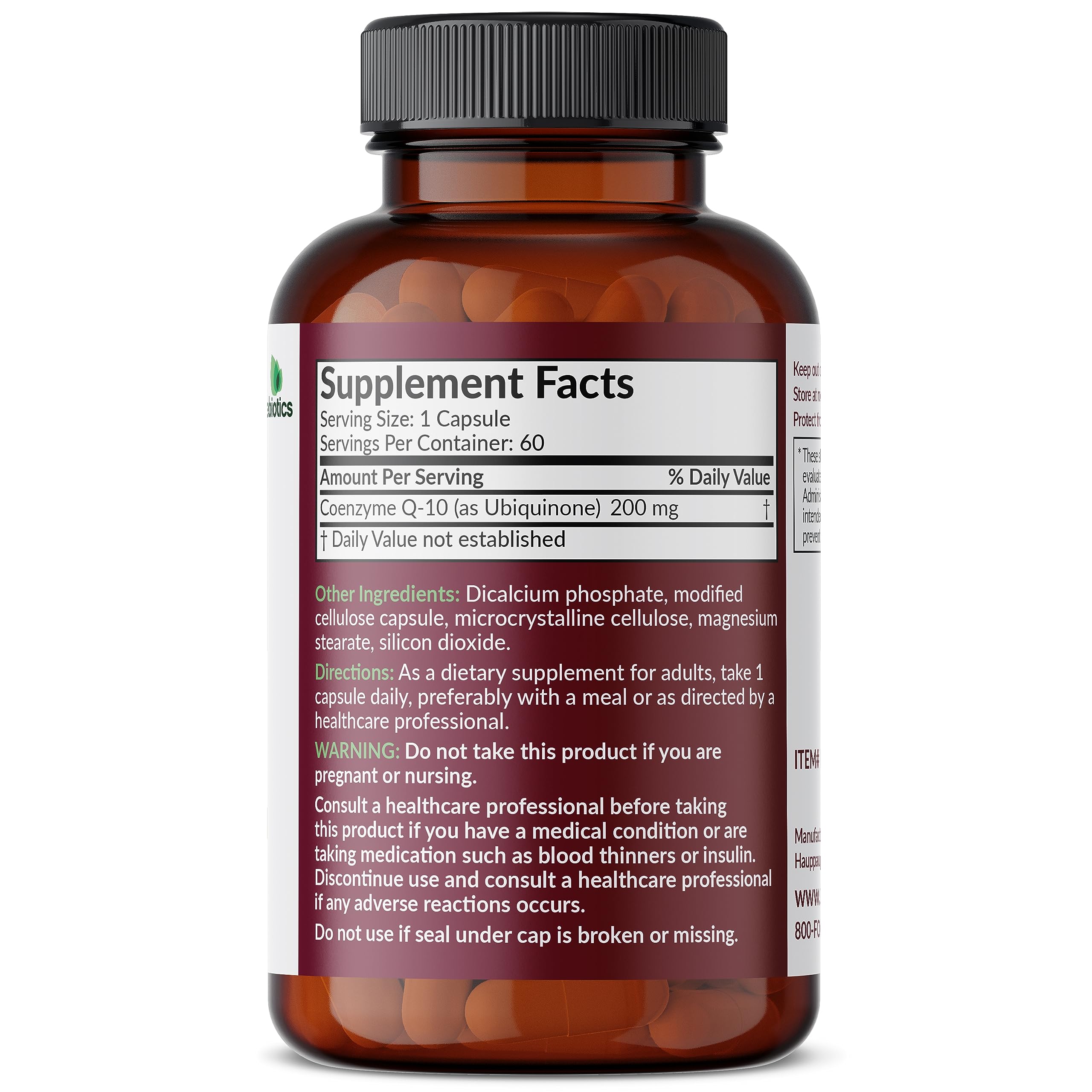 Futurebiotics CoQ10 200 MG Cellular Energy Production, 60 Vegetarian Capsules