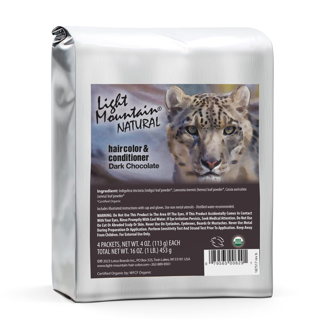 Dark Chocolate: Light Mountain Natural Bulk Hair Color And Conditioner, Dark Chocolate