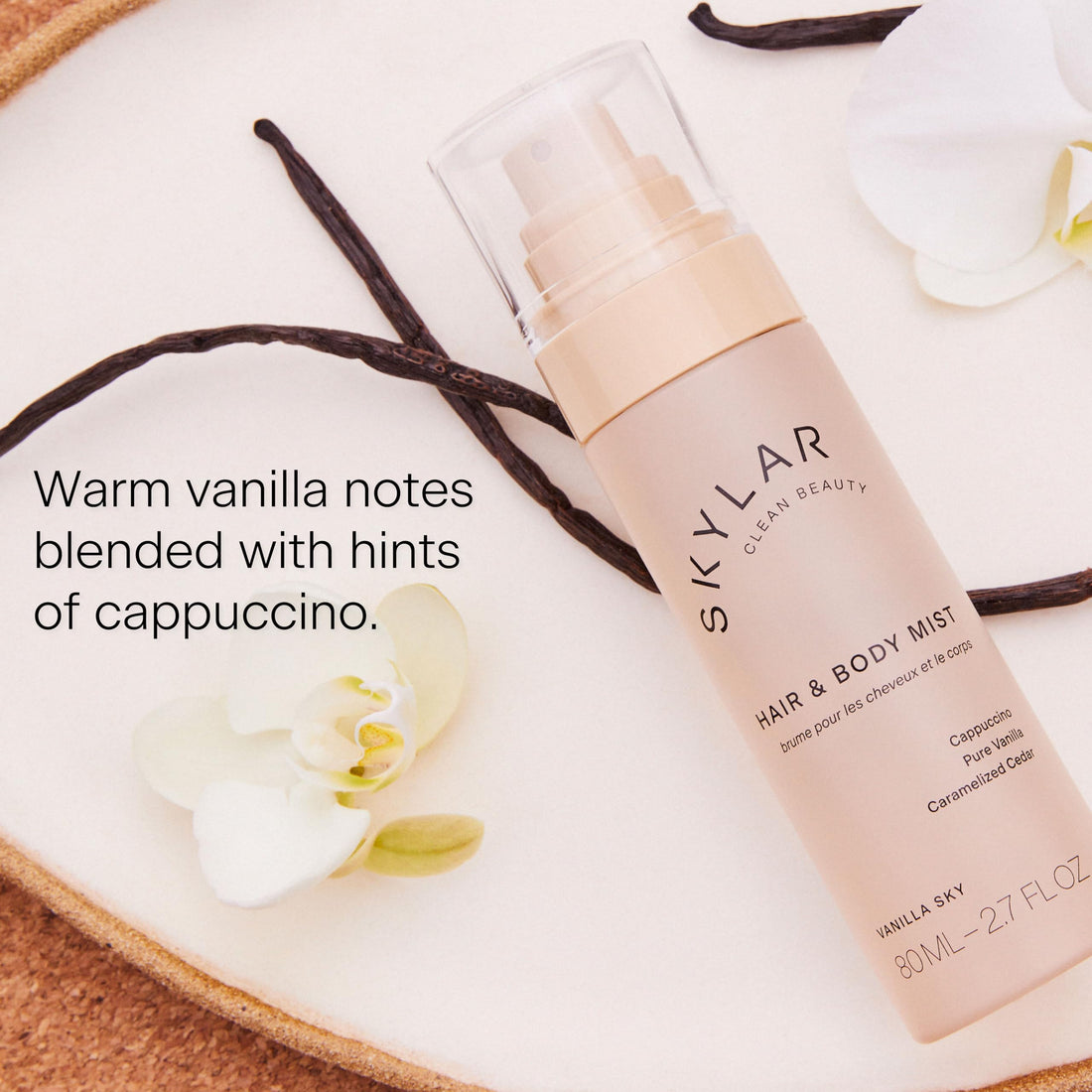 Skylar Vanilla Sky Hair & Body Mist | Hypoallergenic & Clean Fragrance | Vegan, Cruelty Free, and Safe For Sensitive Skin | 80 ML, 2.7 Fl Oz