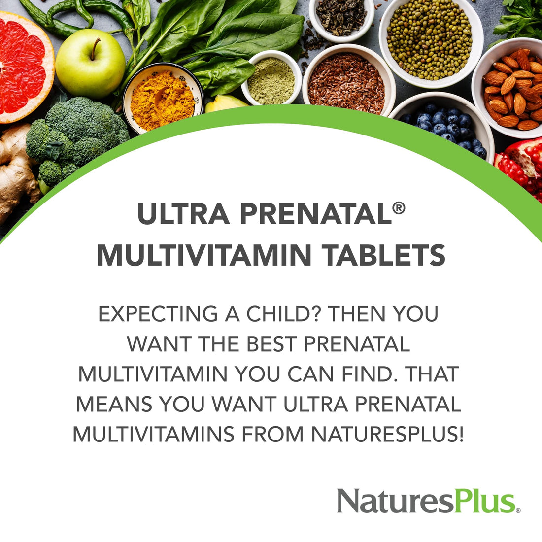 NaturesPlus Ultra Prenatal Multivitamin - 800 mcg Folate, 90 Vegetarian Tablets - Prenatal Supplement with Iron, Iodine, Calcium & B-Complex Vitamins - Gluten-Free - 45 Servings