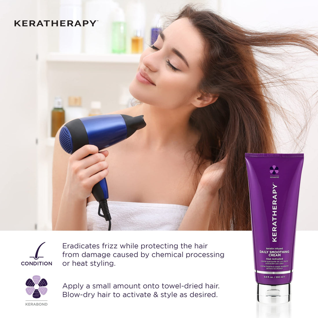 Keratherapy Keratin Infused Daily Smoothing Cream, Keratin Treatment ( Ultra Strength Keratin ) 6.8 Fl. Oz, 200 Ml