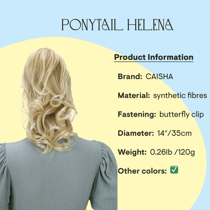 PRETTYSHOP 14Hair Piece Ponytail Extension Straight Light Curled Nature Looking Heat-Resisting Different Colors (blonde mix H91_25T613)
