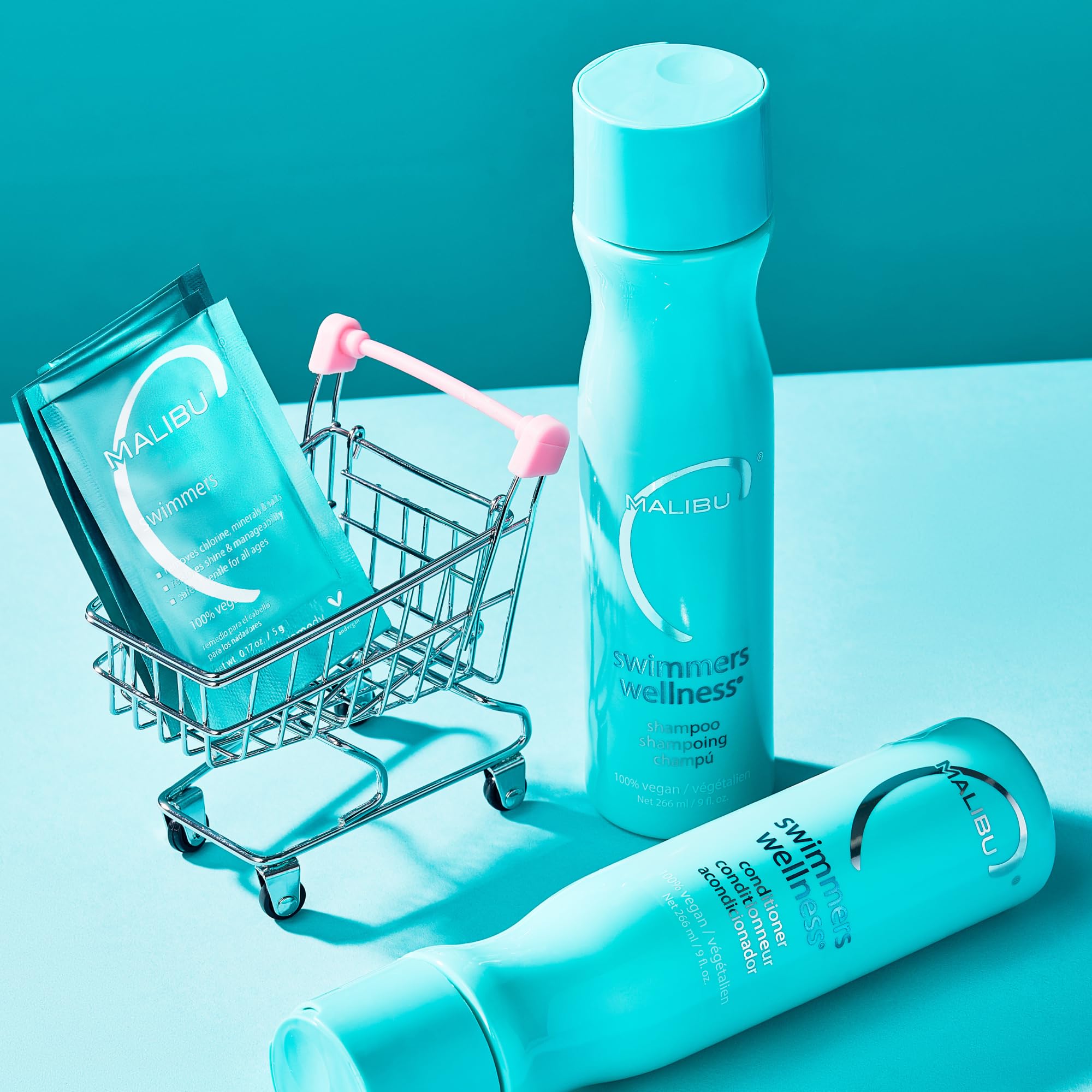 Malibu C Swimmers Wellness Conditioner - Moisturizing Conditioner for Swimmers to Combat Dry, Brittle Hair - Restores Texture Affected by Pool Elements - Sulfate Free Hair Care (9 oz)