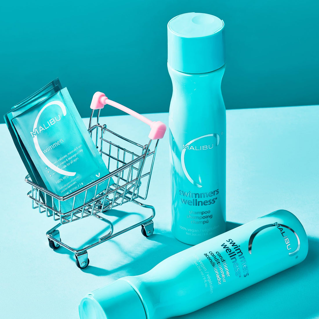 Malibu C Swimmers Wellness Conditioner - Moisturizing Conditioner for Swimmers to Combat Dry, Brittle Hair - Restores Texture Affected by Pool Elements - Sulfate Free Hair Care (9 oz)