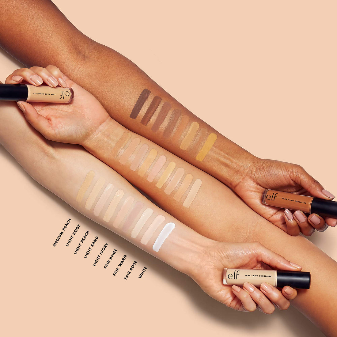 e.l.f, 16HR Camo Concealer, Full Coverage, Lightweight, Conceals, Corrects, Contours, Highlights, Rich Cocoa, Dries Matte, 6 Shades + 27 Colors, Ideal for All Skin Types, 0.203 Fl Oz