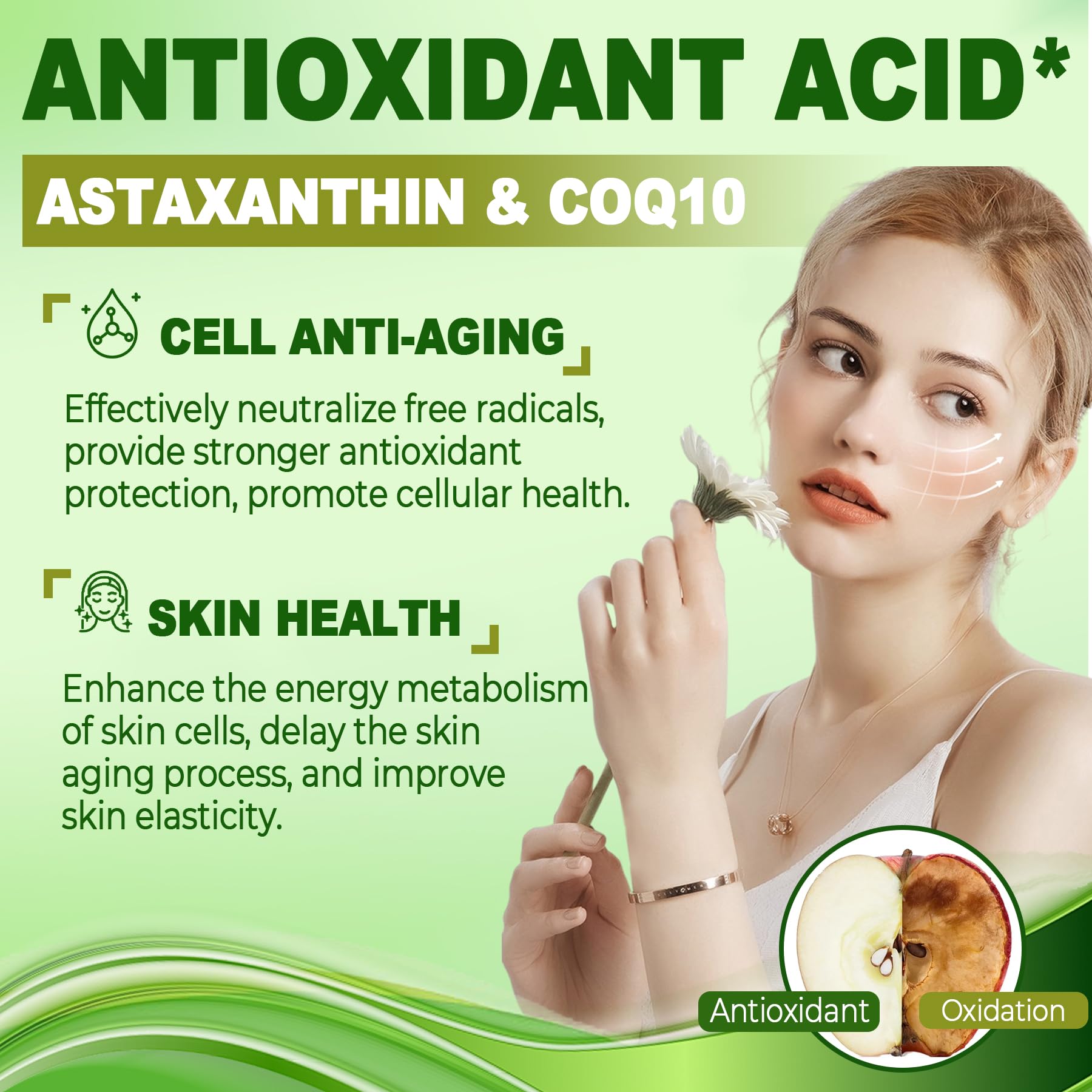 Vegan Omega 3 Supplement Gummies 1100mg, Algae DHA 640mg & EPA 290mg from Marine, with CoQ10, Astaxanthin, Vitamin E, A, D3 for Brain, Eye, Bone, Fish Oil Supplements, Sugar Free 60 Counts