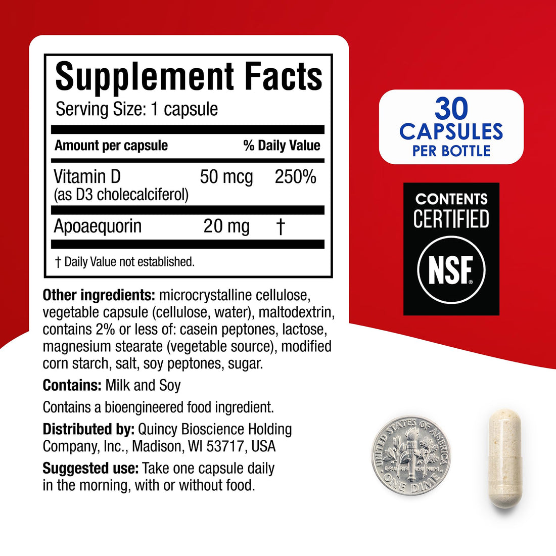 Prevagen Extra Strength 20mg, 30 Capsules, with Apoaequorin & Vitamin D and 7-Day Pill Minder