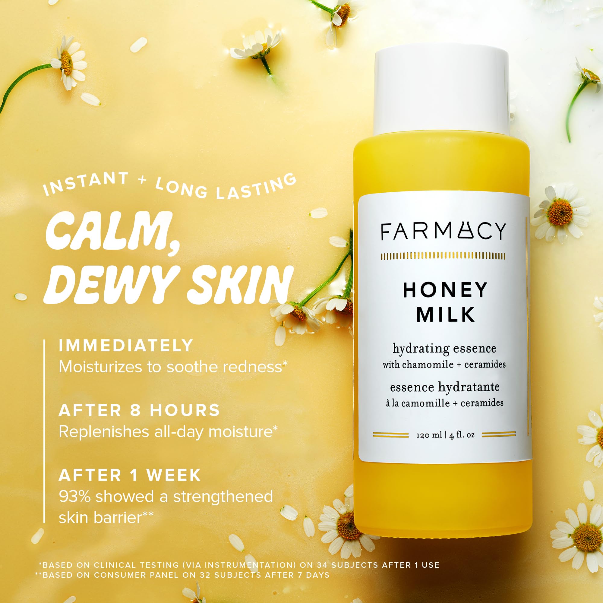 Farmacy Hydrating Essence - Hydrating Honey Milk Toner + Facial Essence to Soothe, Moisturize and Strengthen Skin Barrier - Preps Complexion for Skincare Products or Makeup Application (10ml)