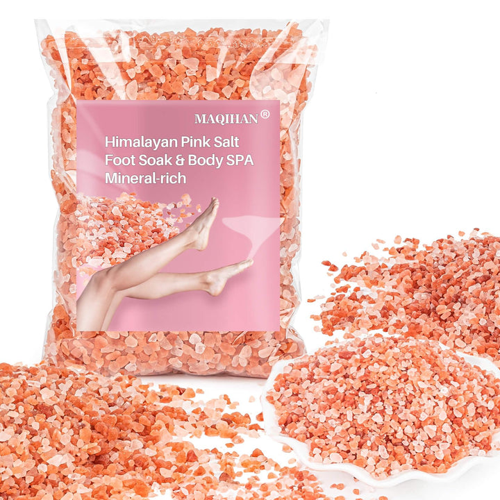 MAQIHAN Pink Salt - 12 Oz Pink Himalayan Bath Salt Foot Soak Foot Spa Body Care for All Skin Types Mineral Soak Bath Himalayan Bathing Salts for Soaking