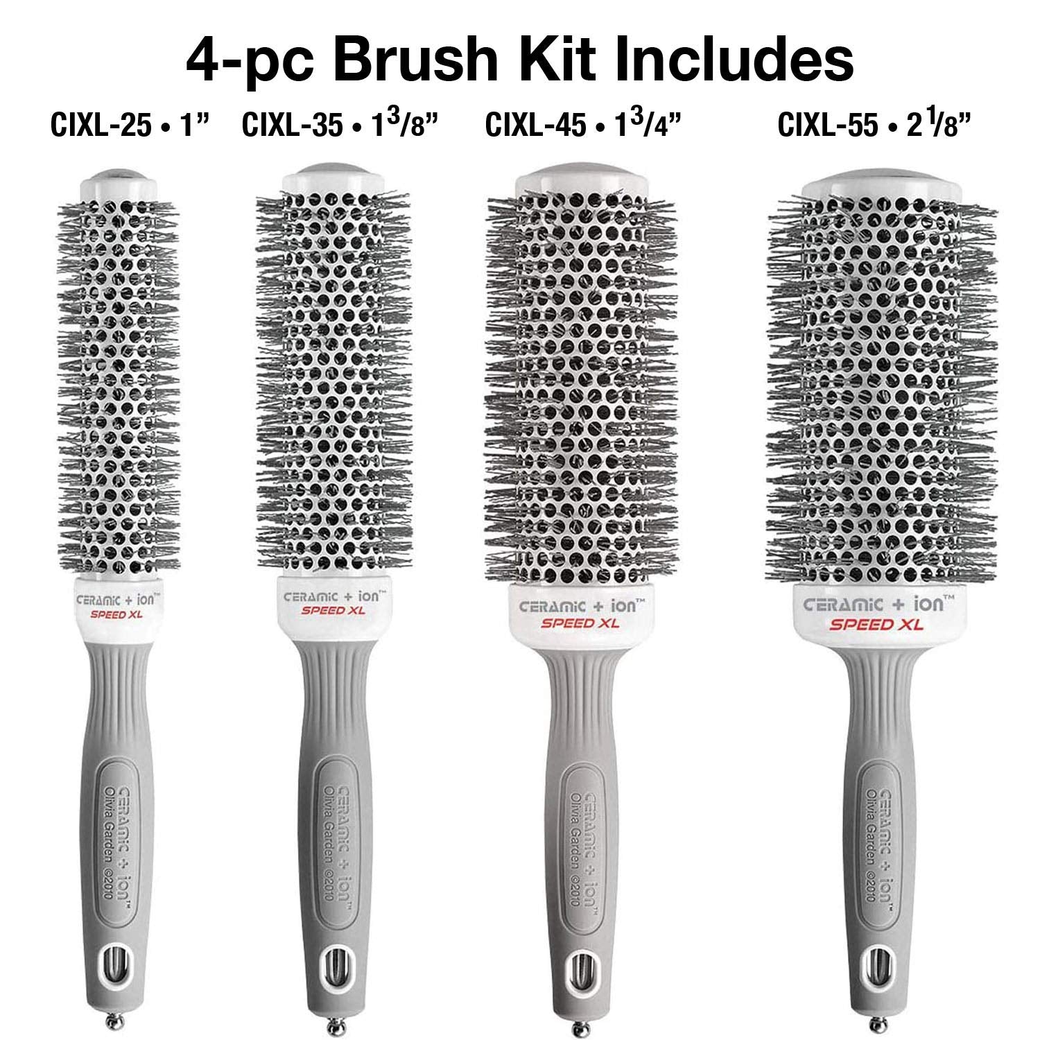 Olivia Garden Ceramic + Ion Speed XL Extra Long Barrel Hair Brush Set