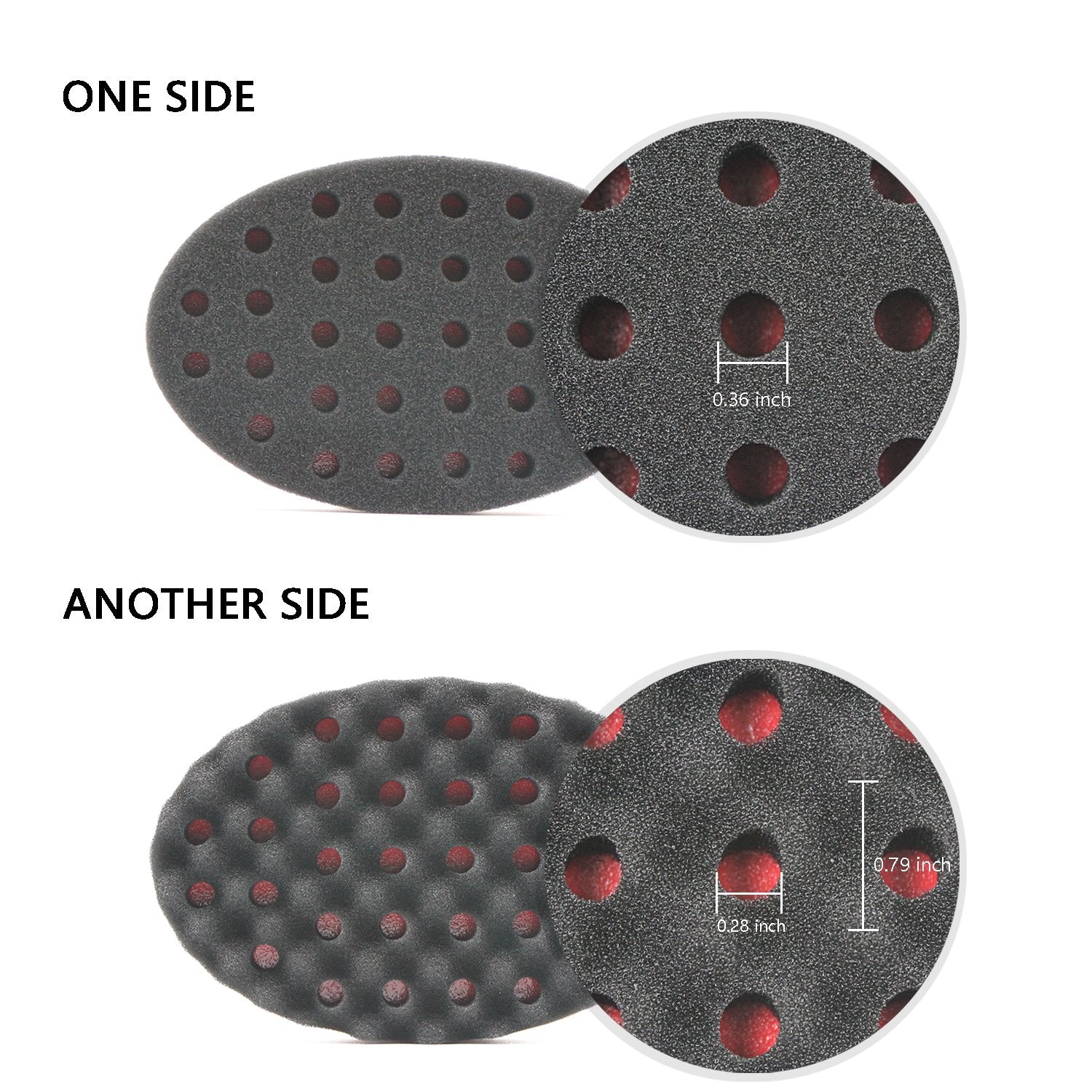 HALLO Set of 4 Big Holes Hair Brush Sponge Twist Wave Barber Tool For Dreads Afro Locs Twist Curl Black