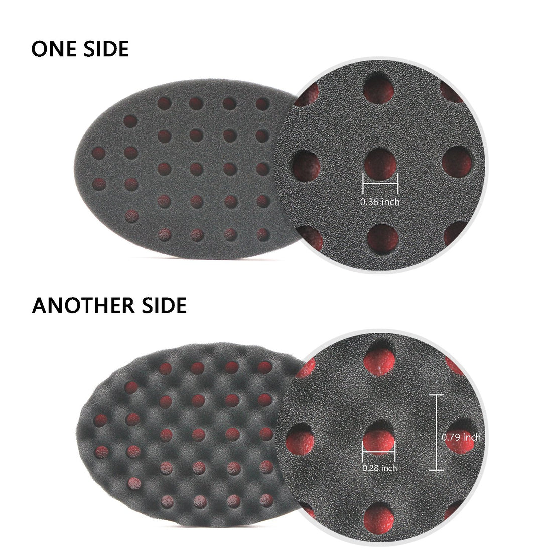 HALLO Set of 4 Big Holes Hair Brush Sponge Twist Wave Barber Tool For Dreads Afro Locs Twist Curl Black