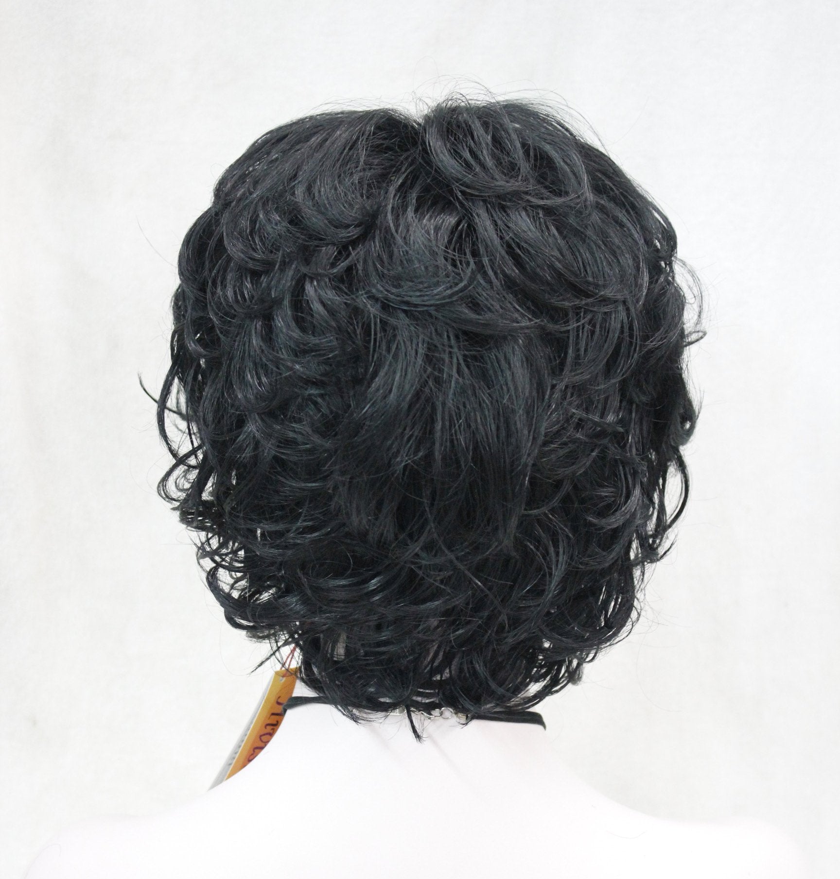 Lydell Women's Short Curly Wavy Wig Synthetic Hair Full Wig 6 inches (#1 Black)