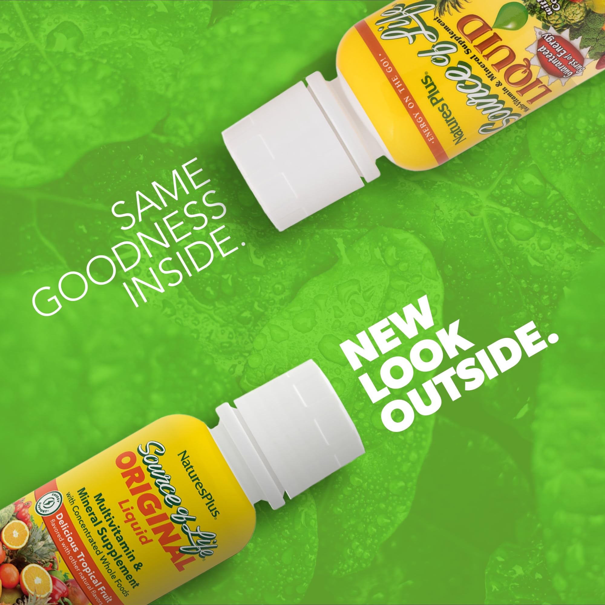 Natures Plus Source of Life Liquid, Tropical Fruit - 8 fl oz - Multivitamin & Mineral Supplement - Gluten Free, Vegetarian - 8 Servings