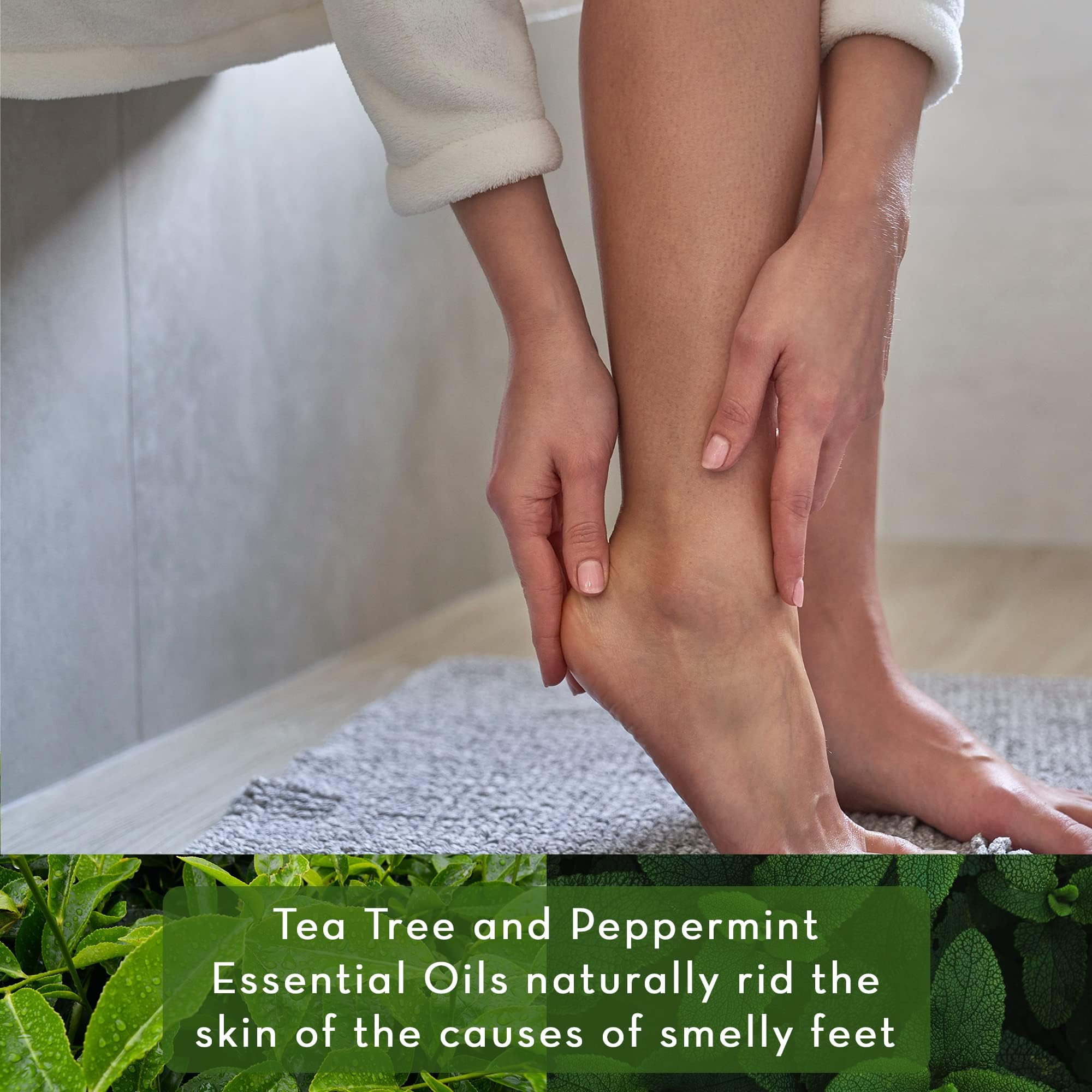 Tea Tree Oil Foot Scrub, 12 ounces - Cleanses and Exfoliates - Attacks the Cause of Smelly Feet - Great for Athletes - by Pure Body Naturals
