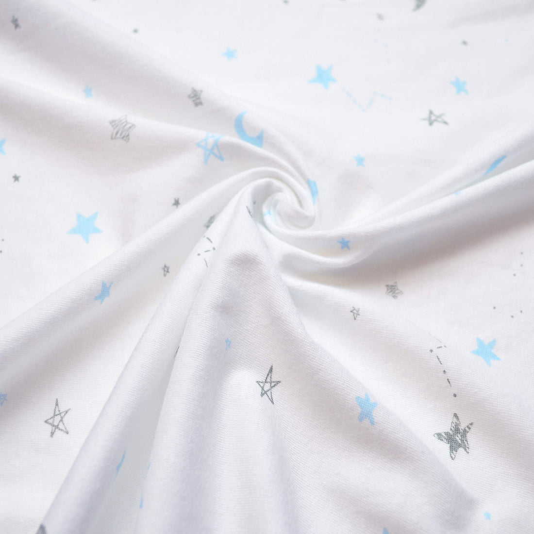 American Baby Company Fitted Pack N Play Playard Sheet 27 x 39, Soft Breathable 100% Cotton Jersey Pack and Play Sheet, Blue Stars and Moons, for Boys and Girls, Fits Most Mini Crib Mattresses