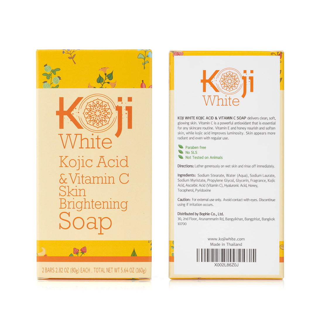 Koji White Kojic Acid & Vitamin C Skin Lightening Soap (80Gm/2 Bars) Natural Brightening & Anti Aging - Reduce Wrinkles, Fades Age Spots, Sun Damage, Smooth And Soft Complexion For Face & Body