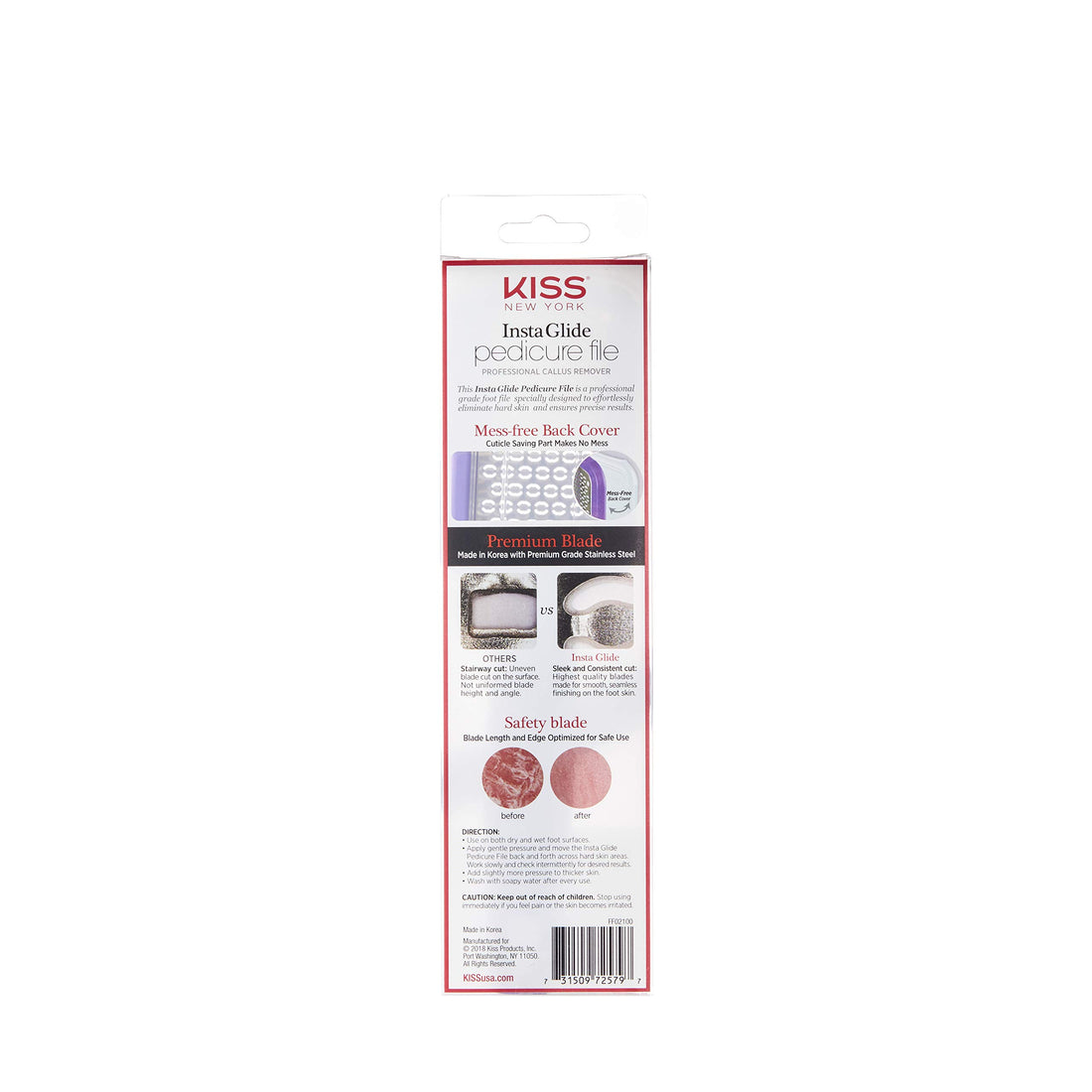 Kiss New York Insta Glide Pedicure File Callus Remover Foot File FF02