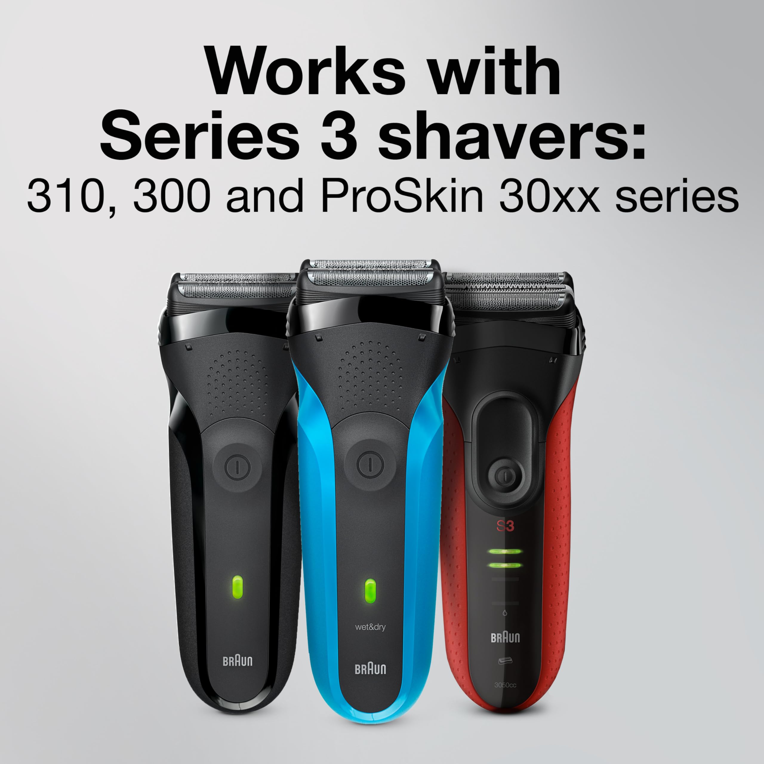 Braun Series 3 Pro Skin Electric Shaver Replacement Head - 32B - Compatible with Electric Razors 3000s, 3010s, 3040s, 3050cc, 3070cc, 3080s, 3090cc