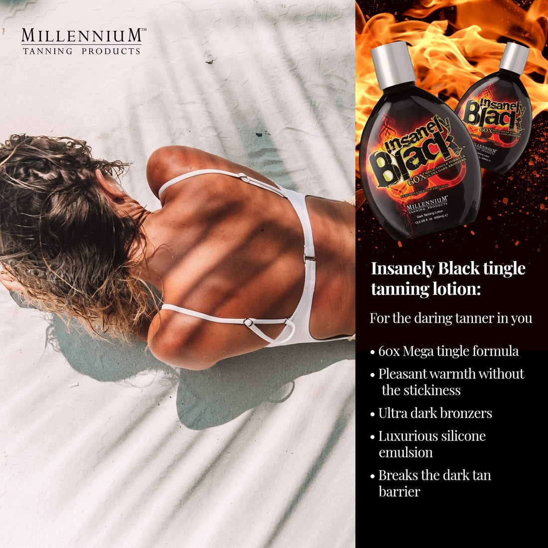 Insanely Black Hot Tingle Tanning Bed Lotion W/Bronzer 13.5 Fl. Oz. (400Ml)