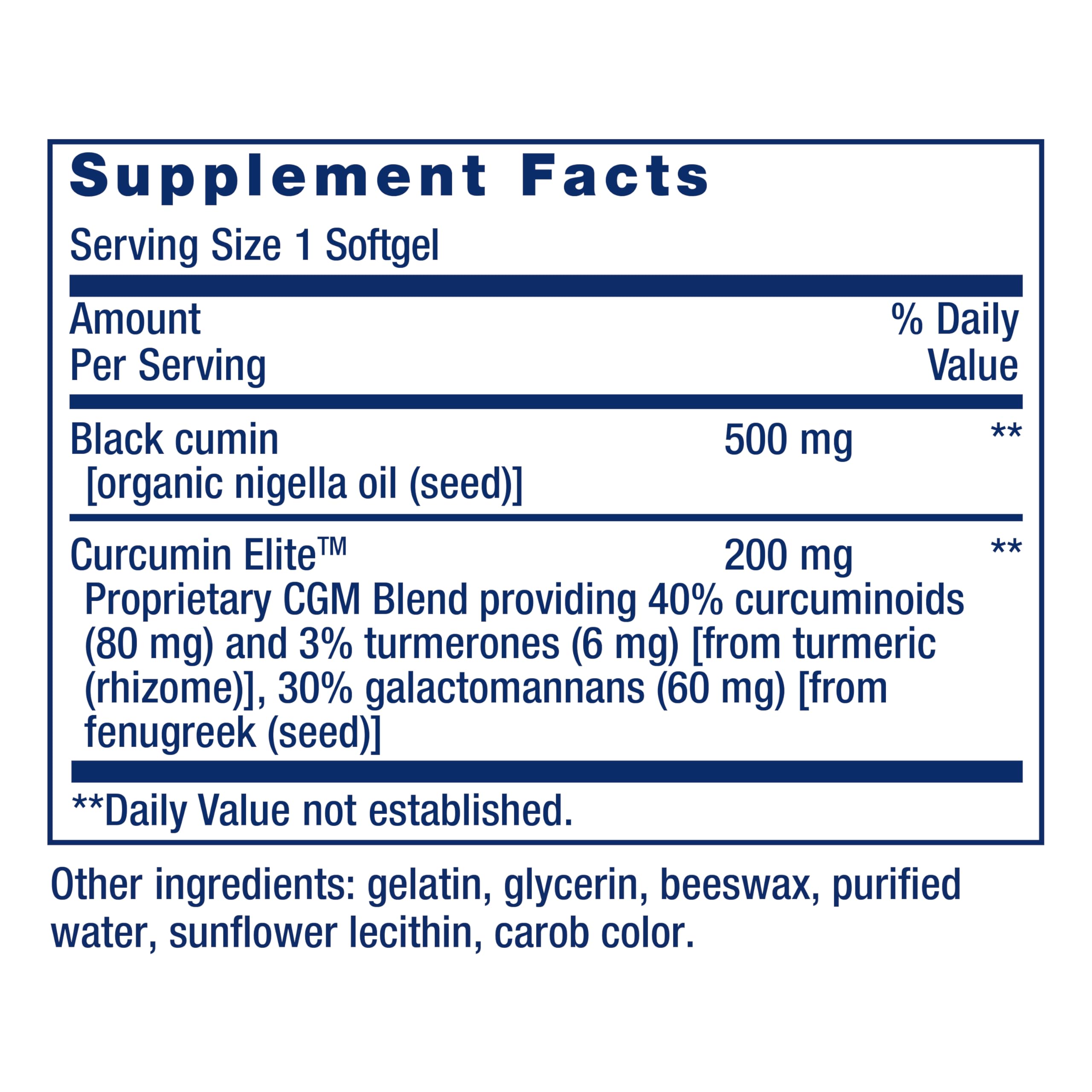 Life Extension Black Cumin Seed Oil and Curcumin Elite, Curcumin Turmeric Extract, Black Cumin Oil, Immune Response, bioavailable, Non-GMO, Gluten-Free, 60 softgels