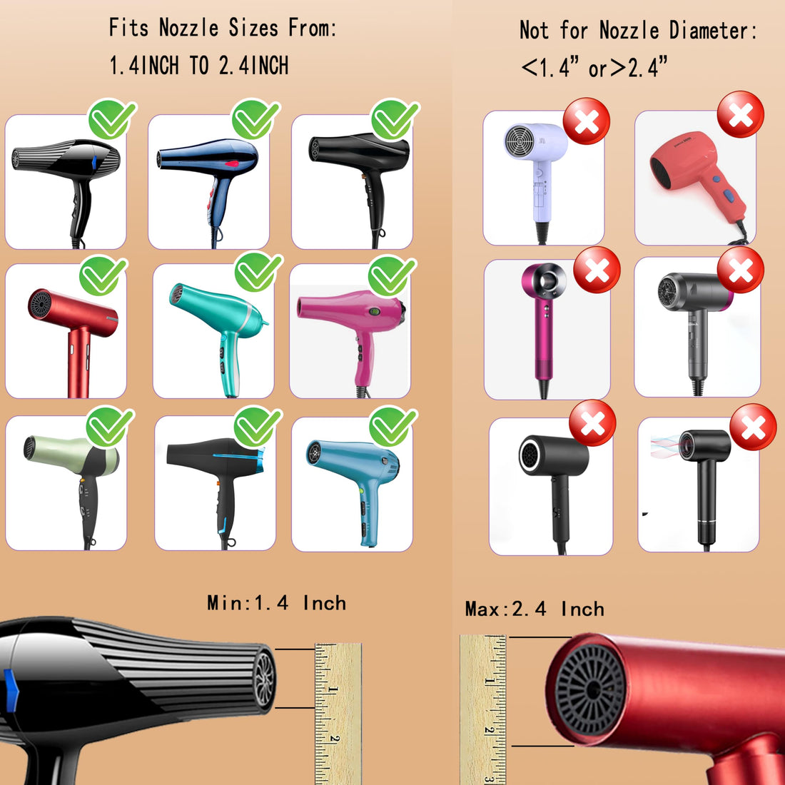 Universal Portable Blow Dryer Diffuser for Curly and Natural Wavy Hair, Hair Dryer Diffuser for Curly and Natural Wavy Hair (Black&Purple)