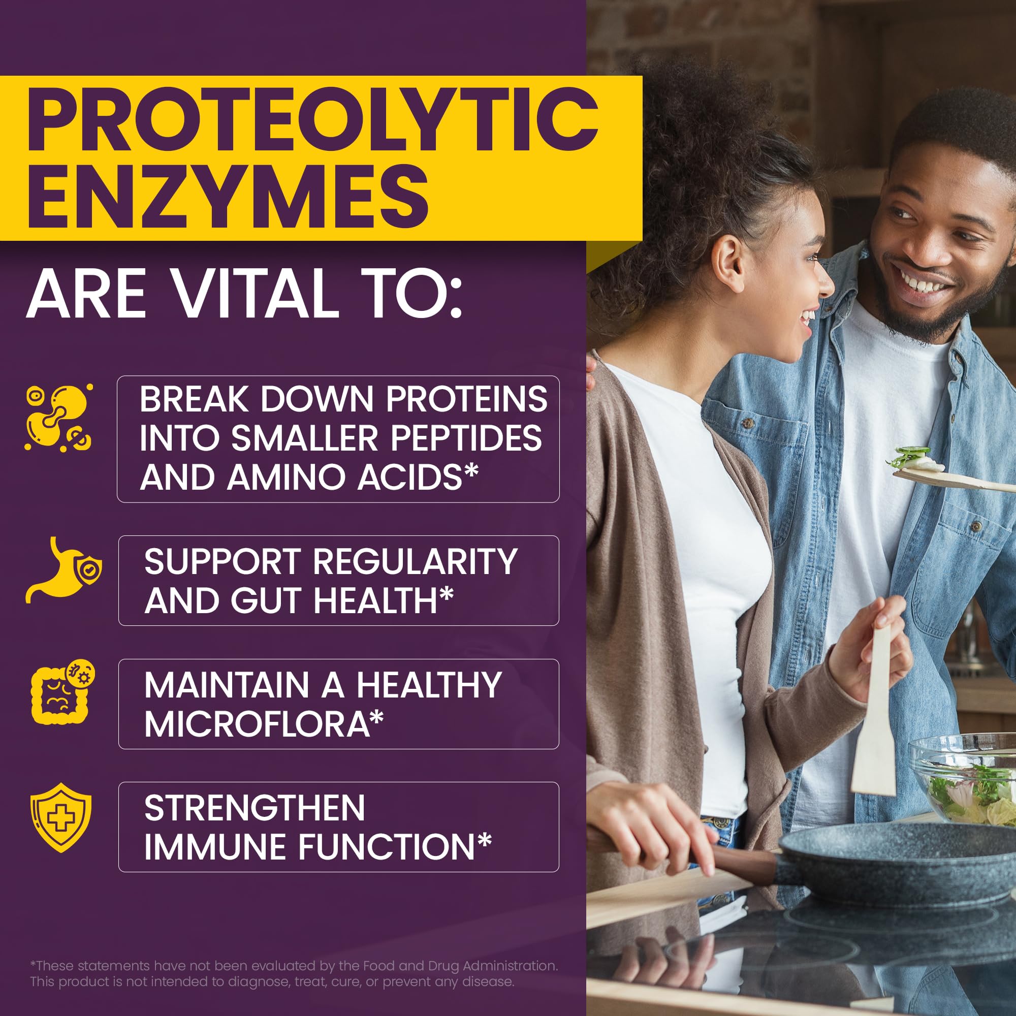 WellnessOne ProOneZyme Digestive Enzymes Supplements - Systemic Proteolytic Enzymes for Digestion, Gut Health, Gas Relief & Bloating - Contains Bromelain, Nattokinase, Protease & More - 90 Capsules