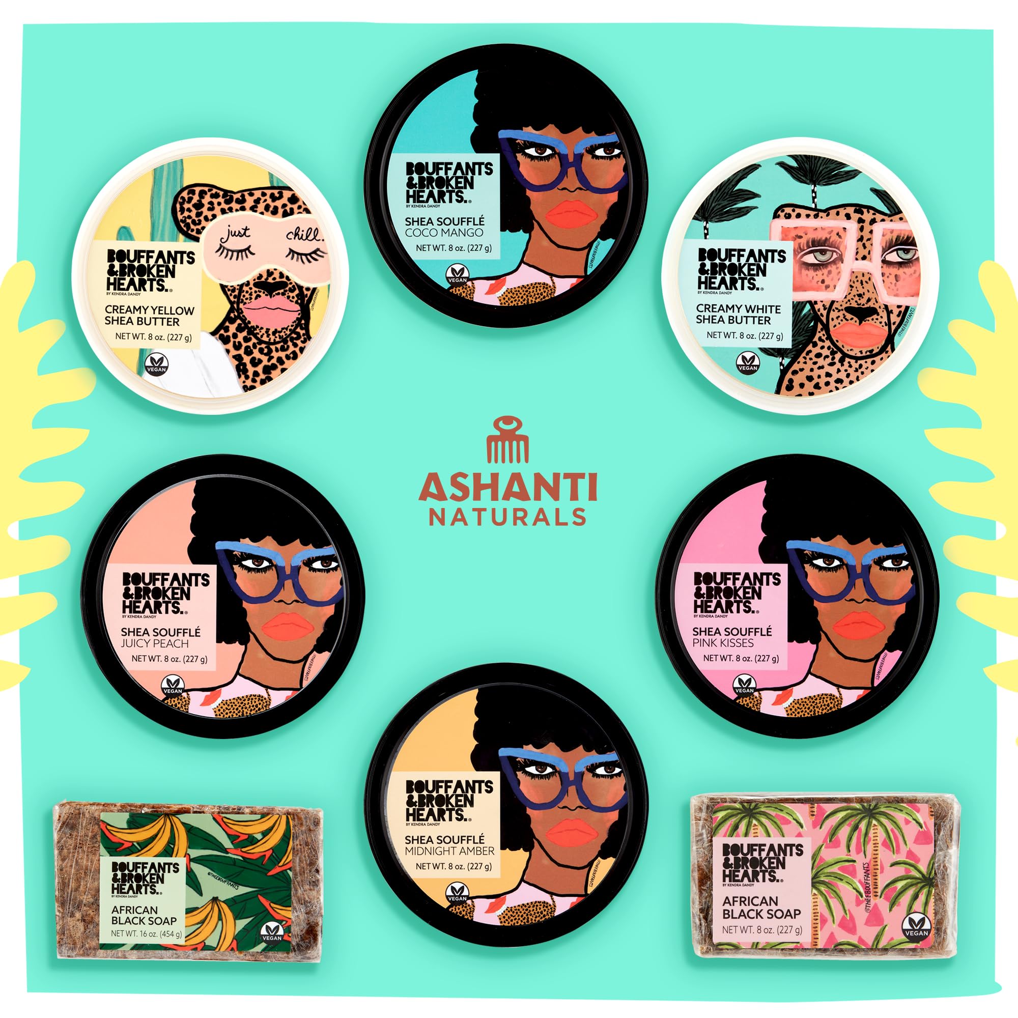 Ashanti Naturals Scented Whipped Shea Butter for Skin | Moisturizing African Raw Shea Butter, Almond Oil and Coconut (Pink Kisses Souffle, 8oz)