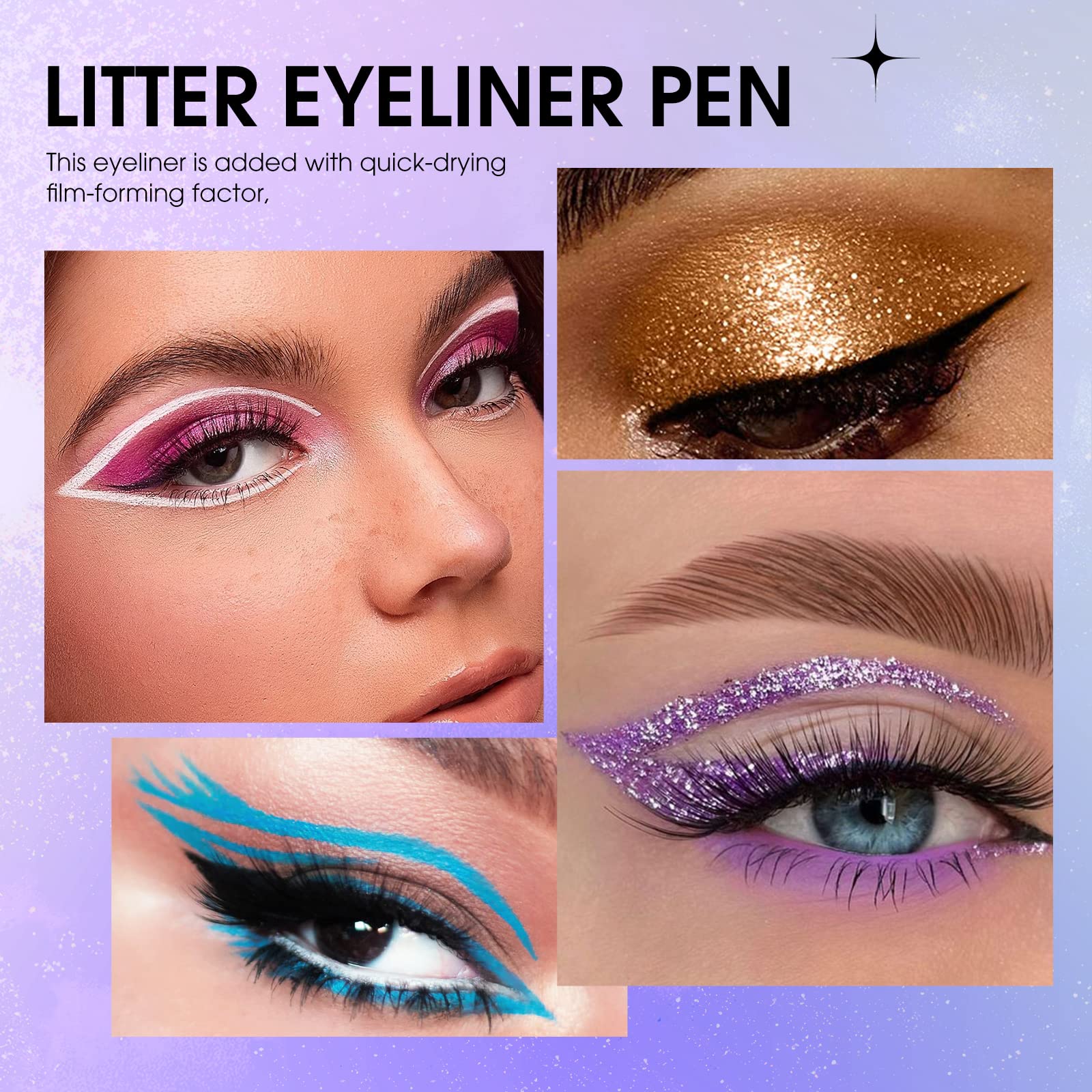 GLAMEER 8 Colors Double Side Liquid Eyeliner,Colorful Eyeliner Pencil