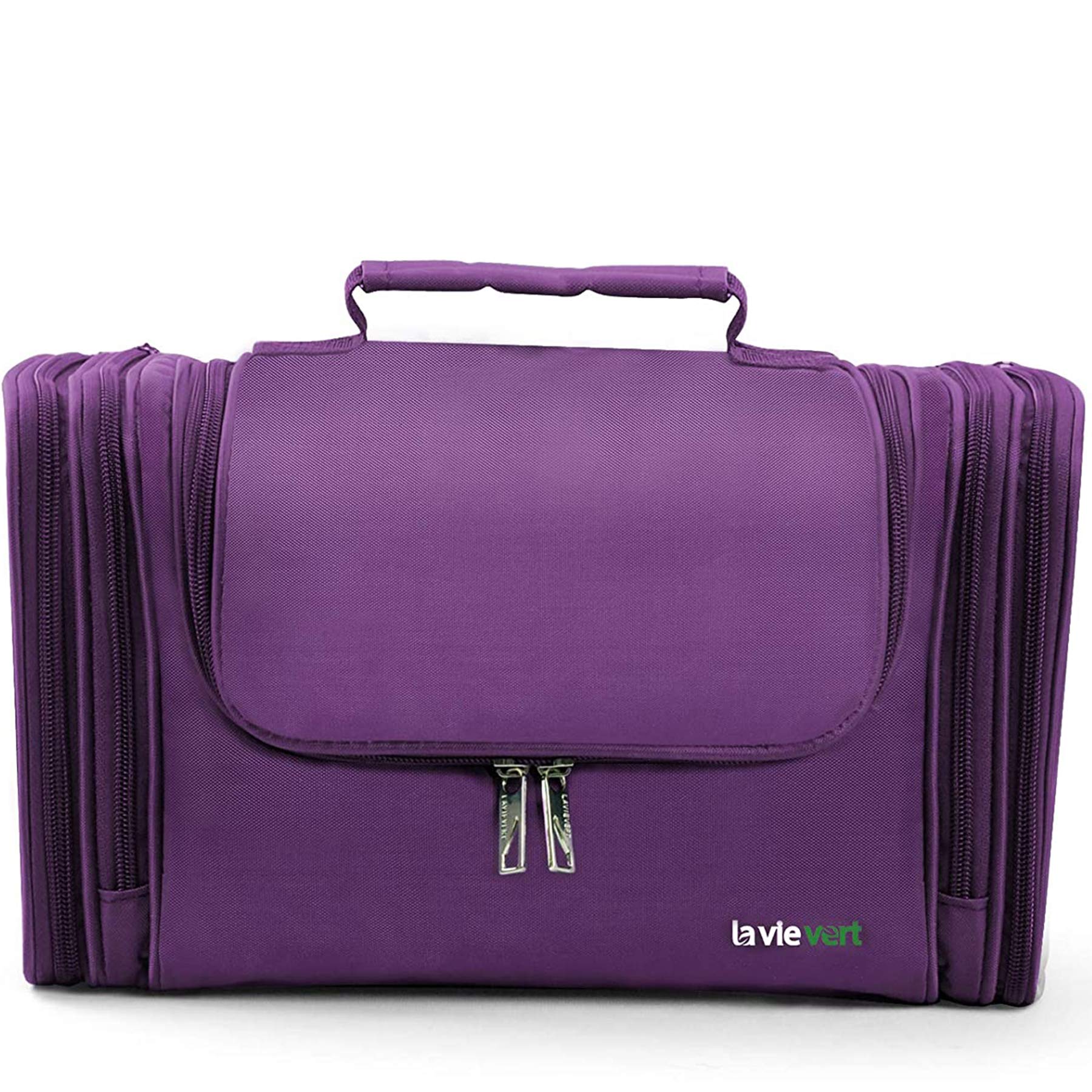 Lavievert Toiletry Bag / Makeup Organizer / Cosmetic Bag / Portable Travel Kit Organizer / Household Storage Pack / Bathroom Storage with Hanging for Business, Vacation, Household - Purple