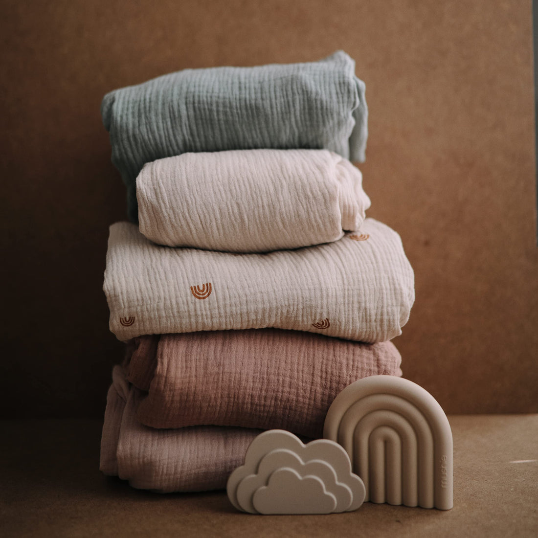 mushie Extra Soft Muslin Fitted Crib Sheet | 192 Thread Count | 28x 52 (Blush)